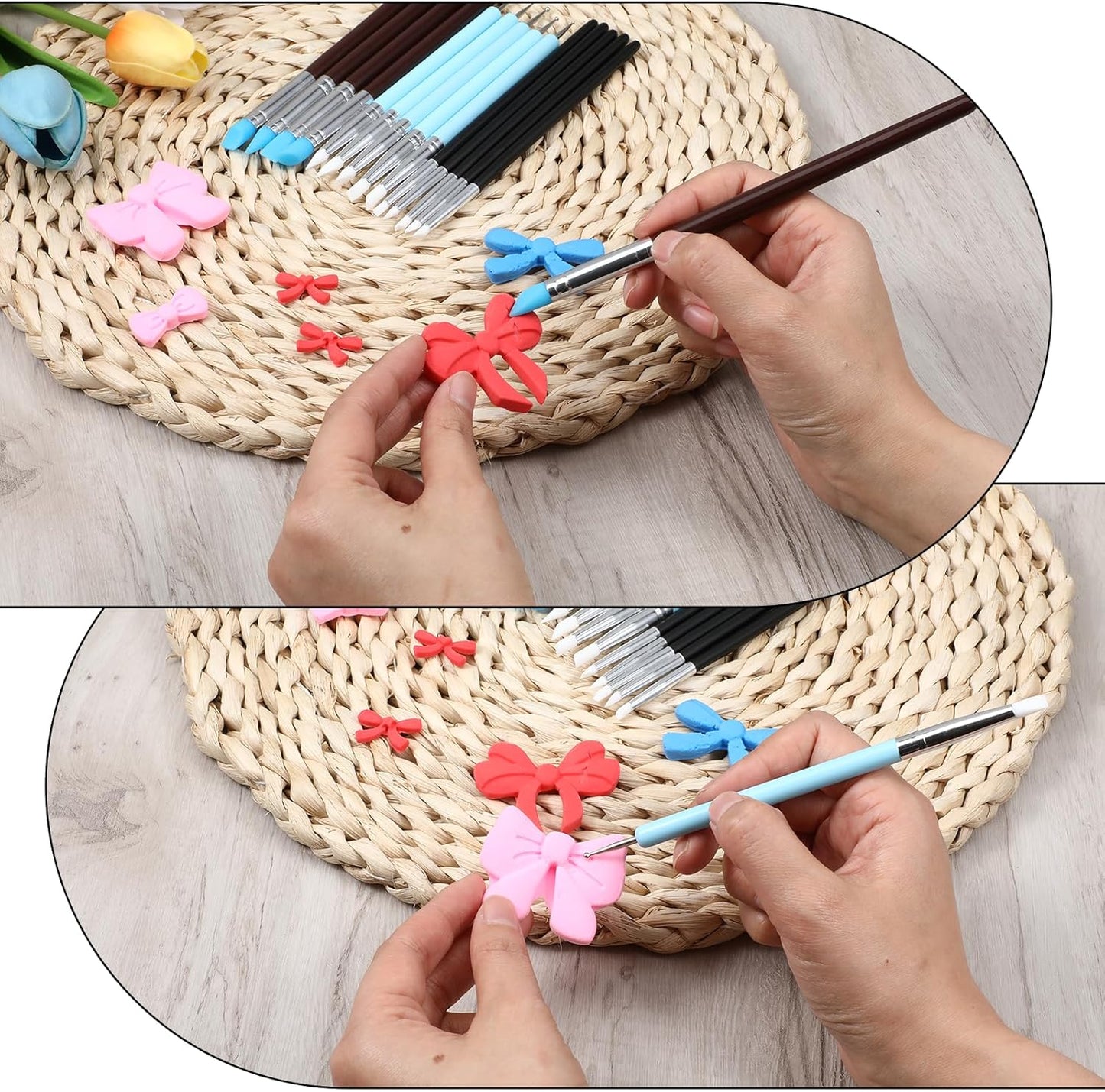 15 Pcs Silicone Sculpting Tools, Silicone Clay Sculpting Tools, Pottery Tools, Modeling Dotting Tools, Clay Shaping Modeling Wipe Out Tools, Embossing Tool for DIY Handicraft