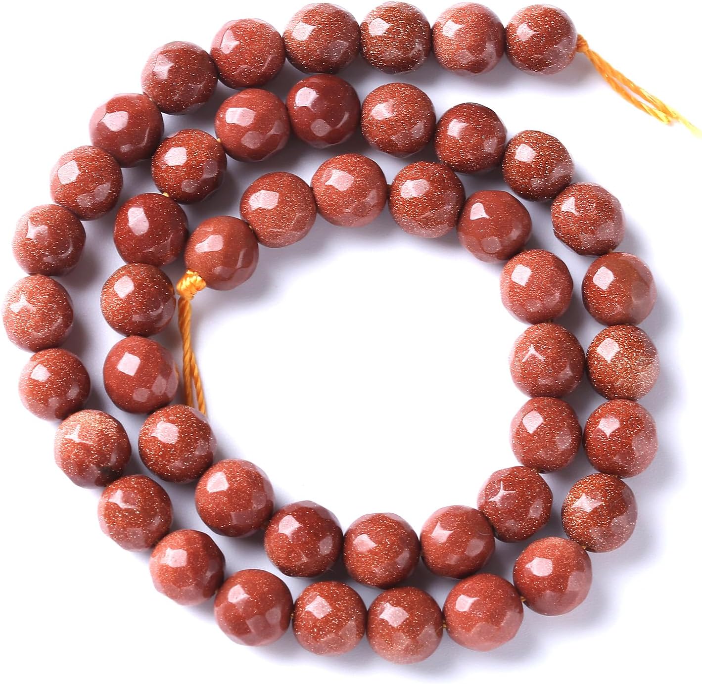 36pcs 10mm Natural Gold Sandstone Beads Faceted Stone Energy Healing Beads for Jewelry MakingDIY Bracelet Necklace Accessories 15" (10mm, Faceted Gold Sandstone)