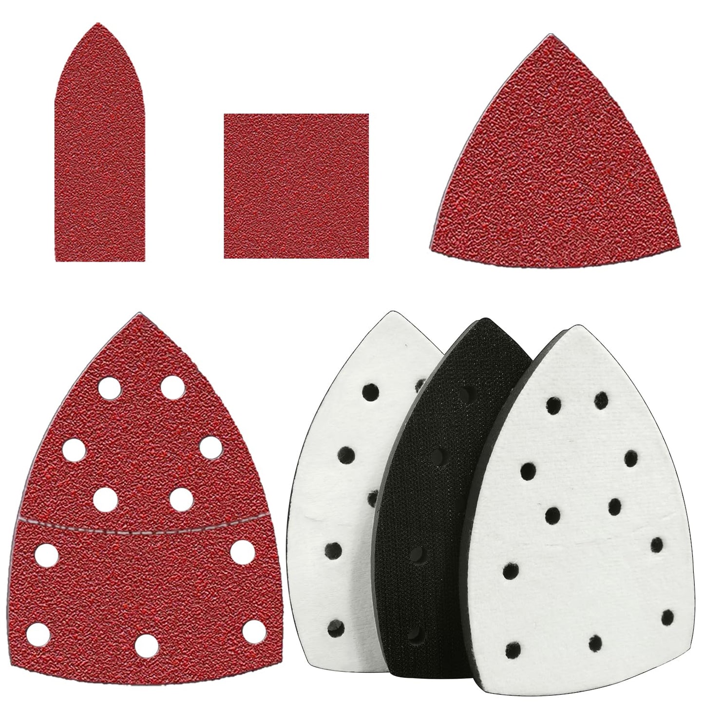 160pcs Mouse Sander Sandpaper and 3pcs Sanding Interface Pad, Detail Sander Sanding Sheets, Sanding Paper 60-240 Grit