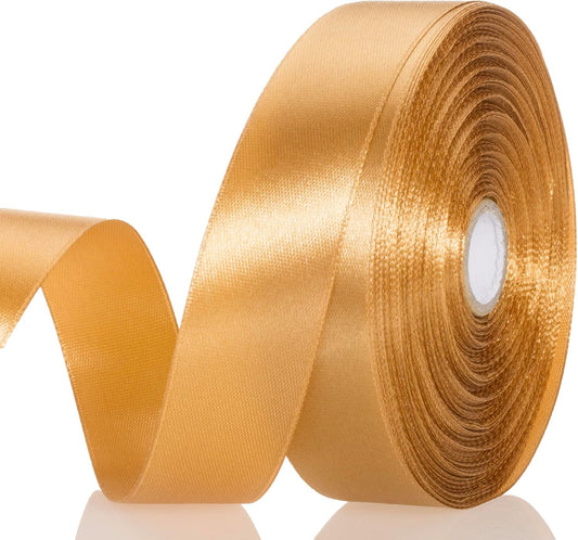 1 Copper Solid Satin Ribbon, 50 Yards Craft Fabric Ribbon for Gift Wrapping Floral Bouquets Wedding Party Decoration