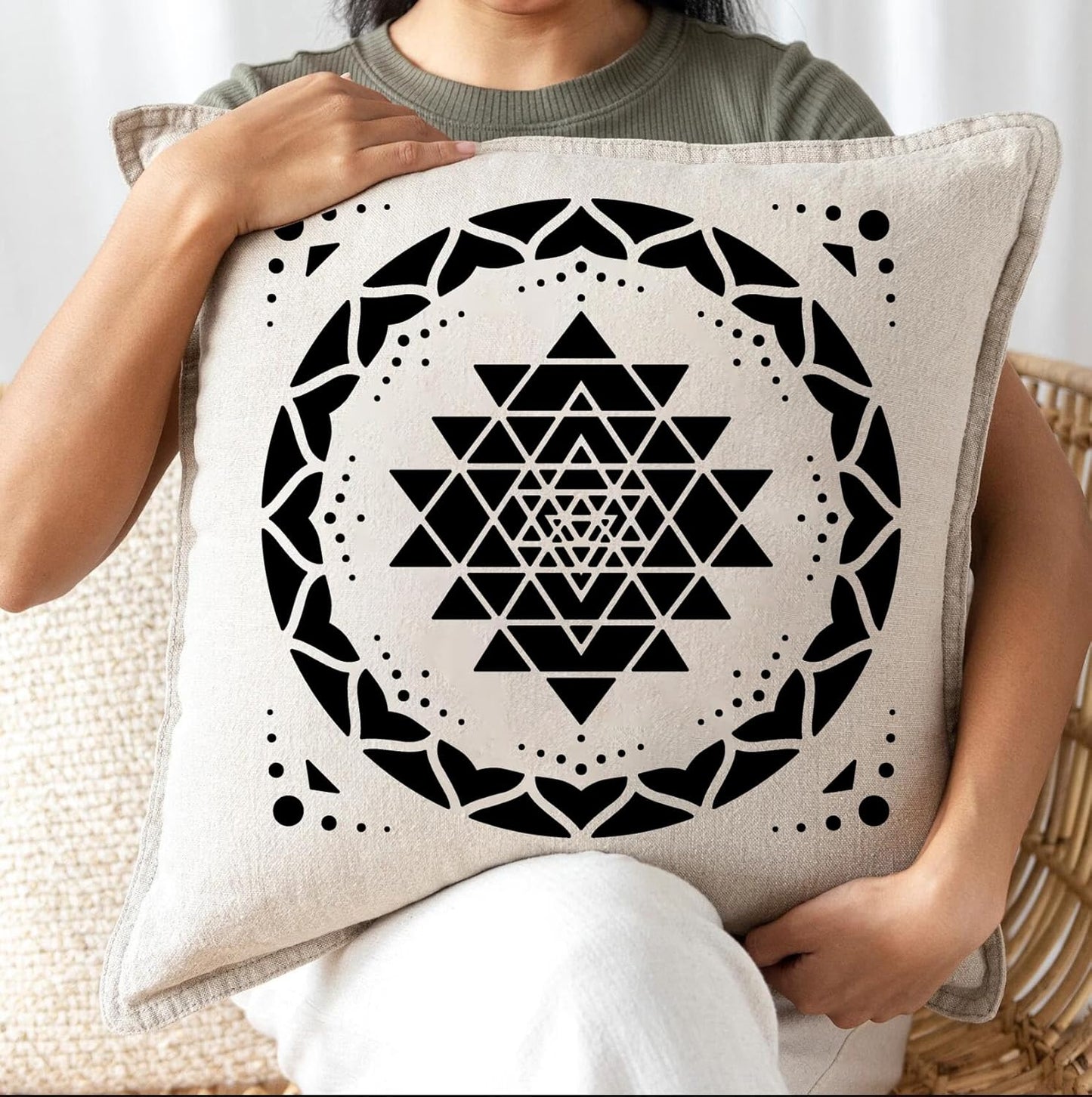 Sacred Geometry Stencil 8inch Reusable Stencils for Crafts Metatron's Cube/The Flower of Life Drawing Templates for Wall Canvas Paper Art Crafts