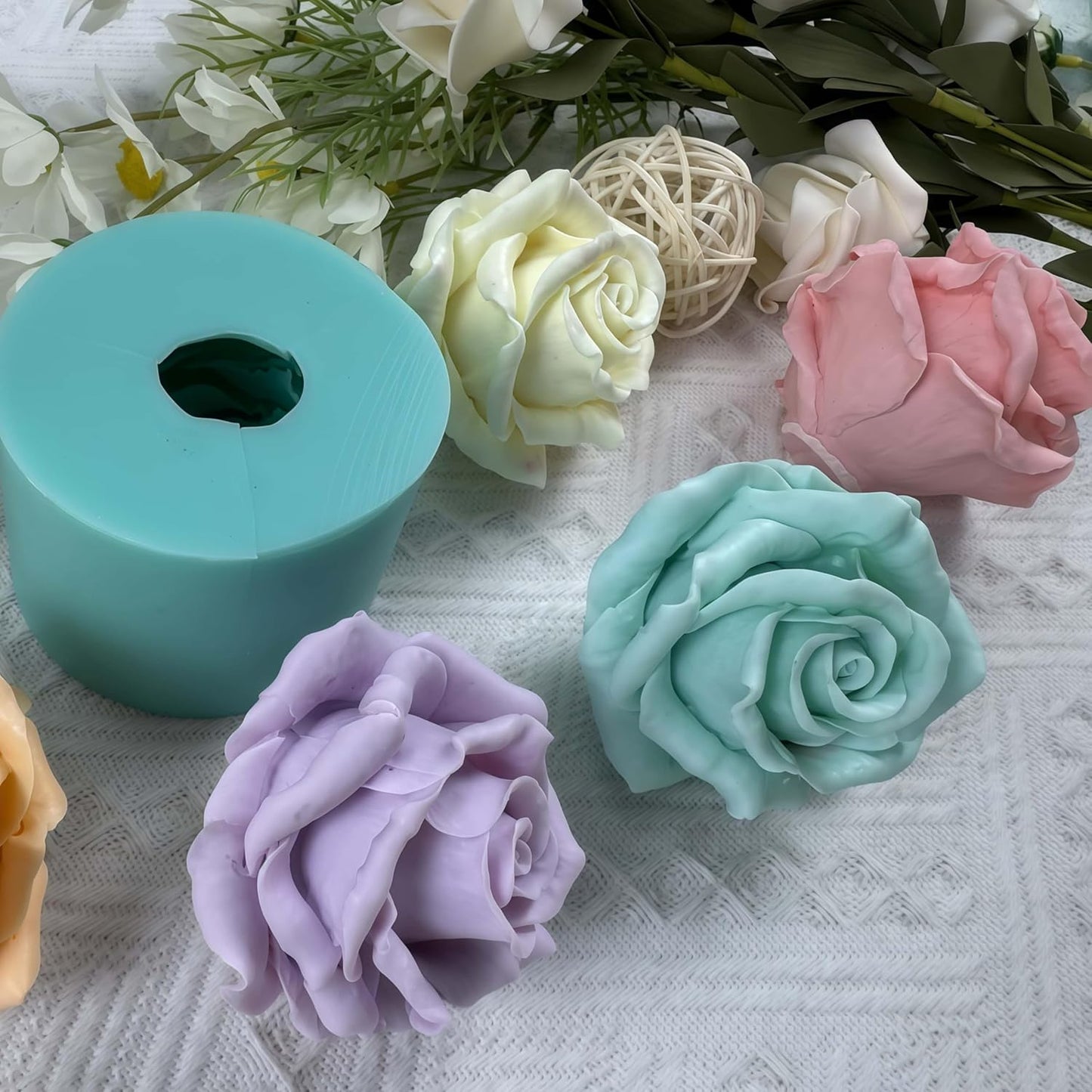3D Rose Flower Silicone Mold Resin Epoxy Flower Molds Decorating Crafts Candle Wax Mold Mousse Cake Silicone Mould