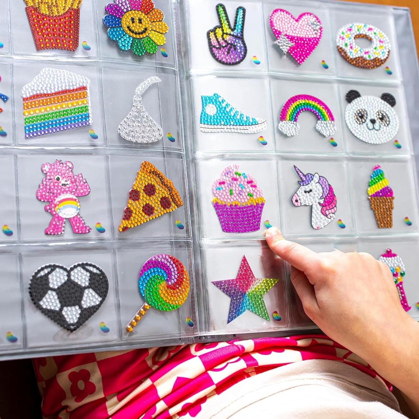 StickerBeans® Rhinestone Stickers - Sweets 4-Pack, 2” x 2” Each, Unique Sparkly Cut-to-Shape for Collecting, Trading, Decorating Laptops, Phone Cases, Scrapbooks - for Kids, Teens, & Adults