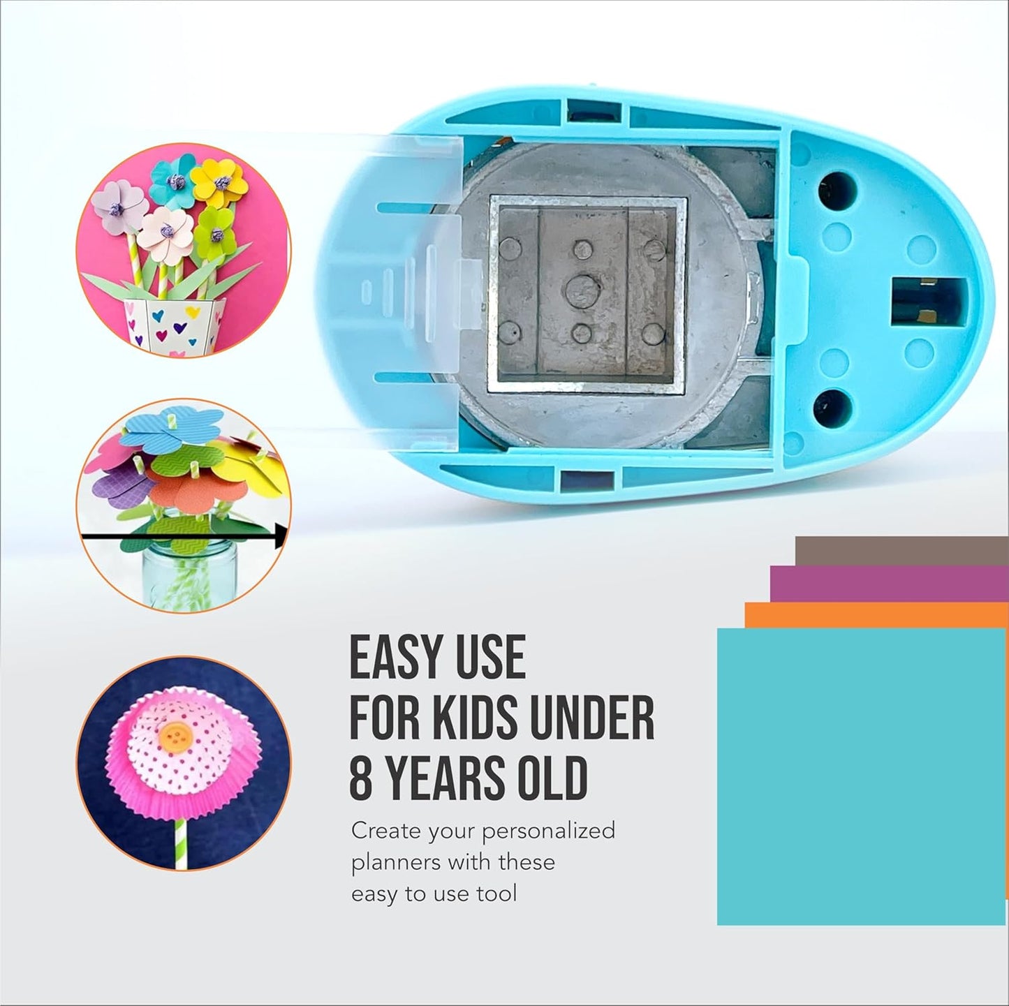 1 3/8 Inch Square Punch, Hole Punch Shapes, Paper Punch Set for Scrapbooking Festival Paper Greeting Card DIY Albums Photos (Classic White)