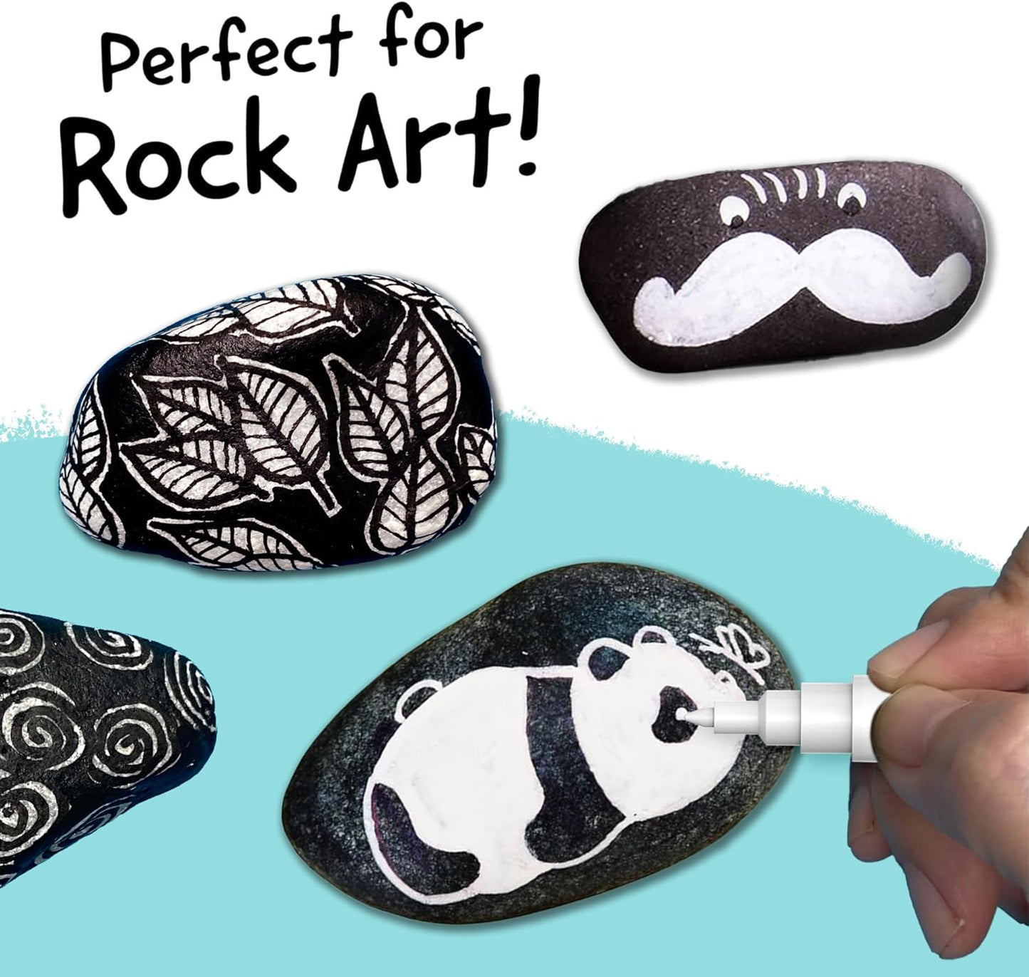 4 Dual Tip White Paint Pen - Extra Fine Tip & Medium - Permanent ink, White Acrylic Paint Pen for Wood, Fabric, Glass, Plastic, Ceramic, Rocks, Coloring Book Art - Acrylic Markers, Quick Dry