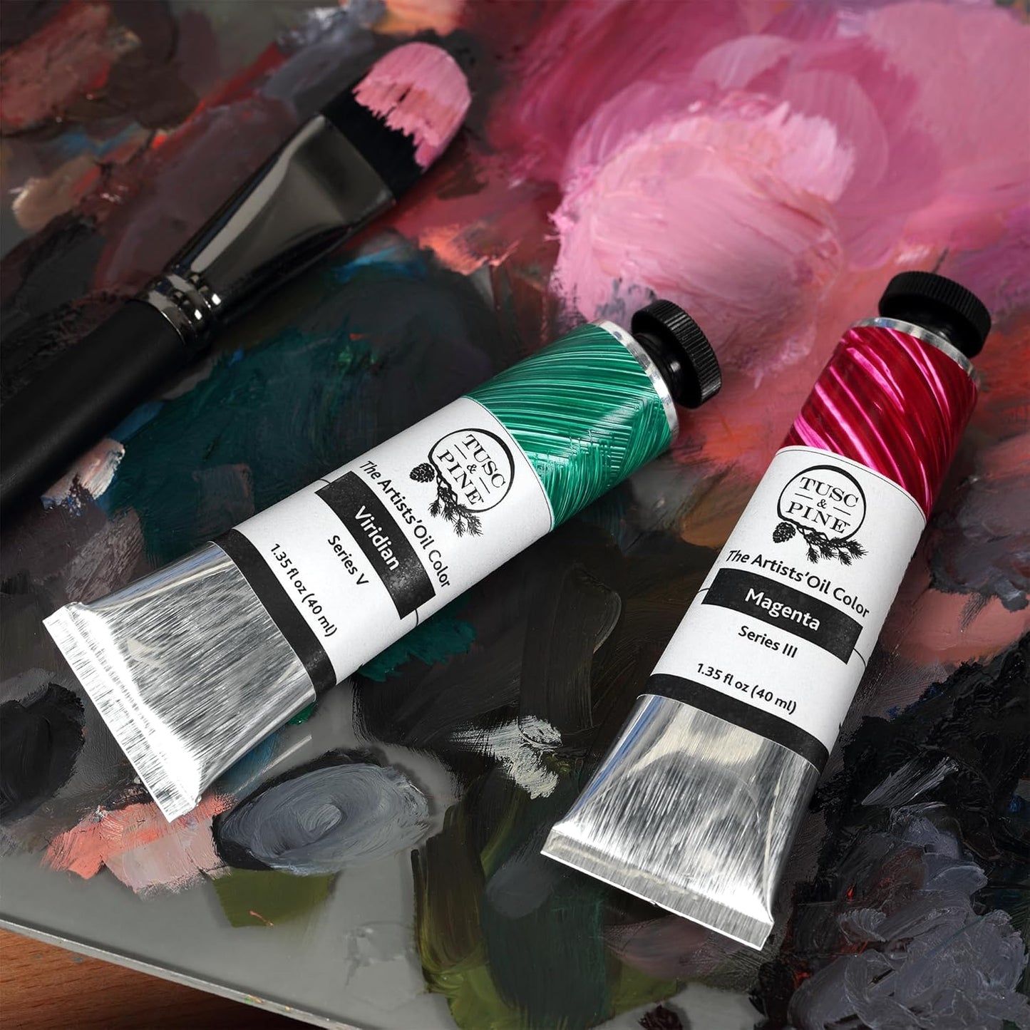 Tusc & Pine Artist Oil Paint - Neutral Gray 5, 40 ml, Non-Yellowing, Rich & Creamy Consistency, Maximum Pigment Load, Small Batch Milled Oil Paints Made in the USA for Professional Artists