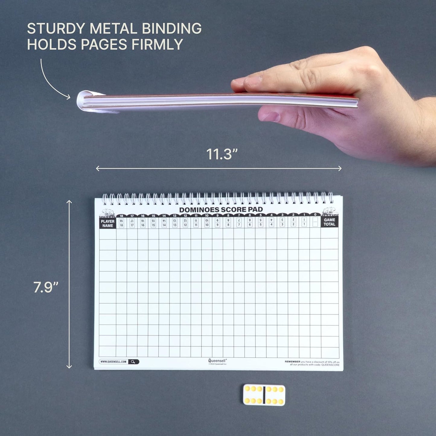 Extra Large Mexican Train Score Pads 11.3x7.9 in – 50-Page Mexican Train Accessories for Classic Domino Game – Mexican Train Score Sheets for Easy Game Tracking