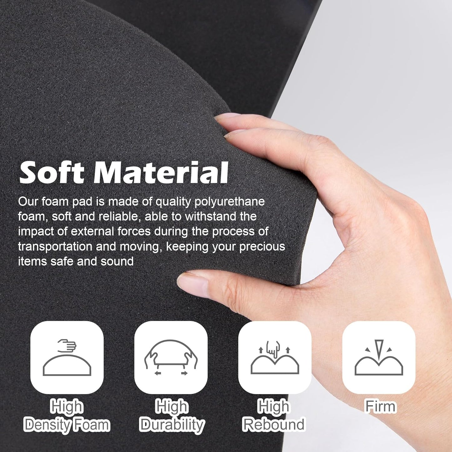 2 Pcs Polyurethane Foam Sheet- 16 x 12 x 1.5 Inch Cuttable Foam Inserts for Cases- Packing Foam Pads for Toolbox Camera Storage and Crafts