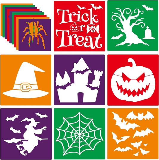 24 Pieces for Kids,Large Drawing Chalk,8 Inches Washable Shape Template Kit for Kids Crafts,Painting Drawing,School Projects (Halloween, 8 inch)