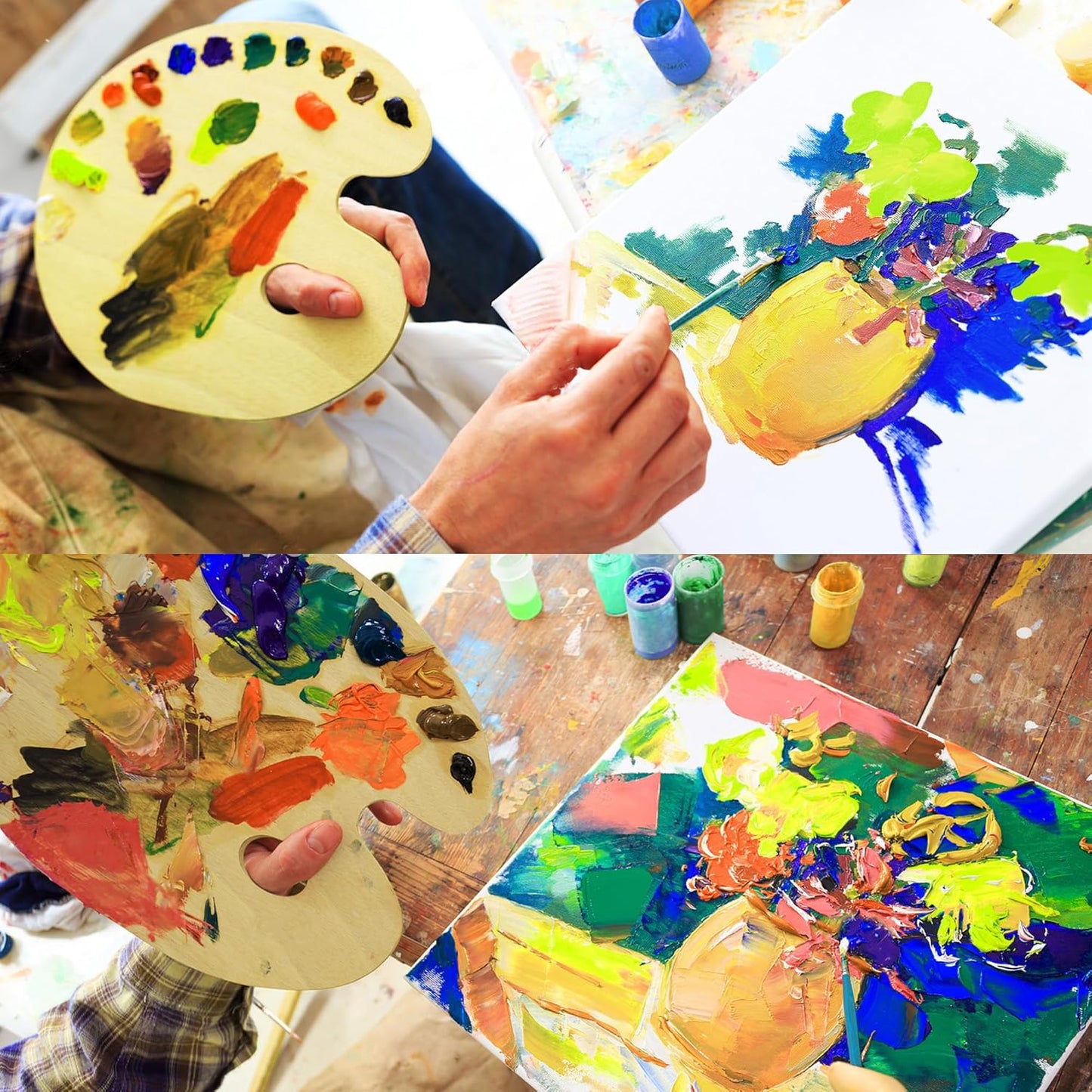 32 pcs Paint Brushes Set for Acrylic Painting,Watercolor,Oil，Inks，Gouache，Crafts, Brush Tip with Flat，Round, Angle，Filbert,Fan, Detail Brushes，Paint Brush Set for Artists and Beginners