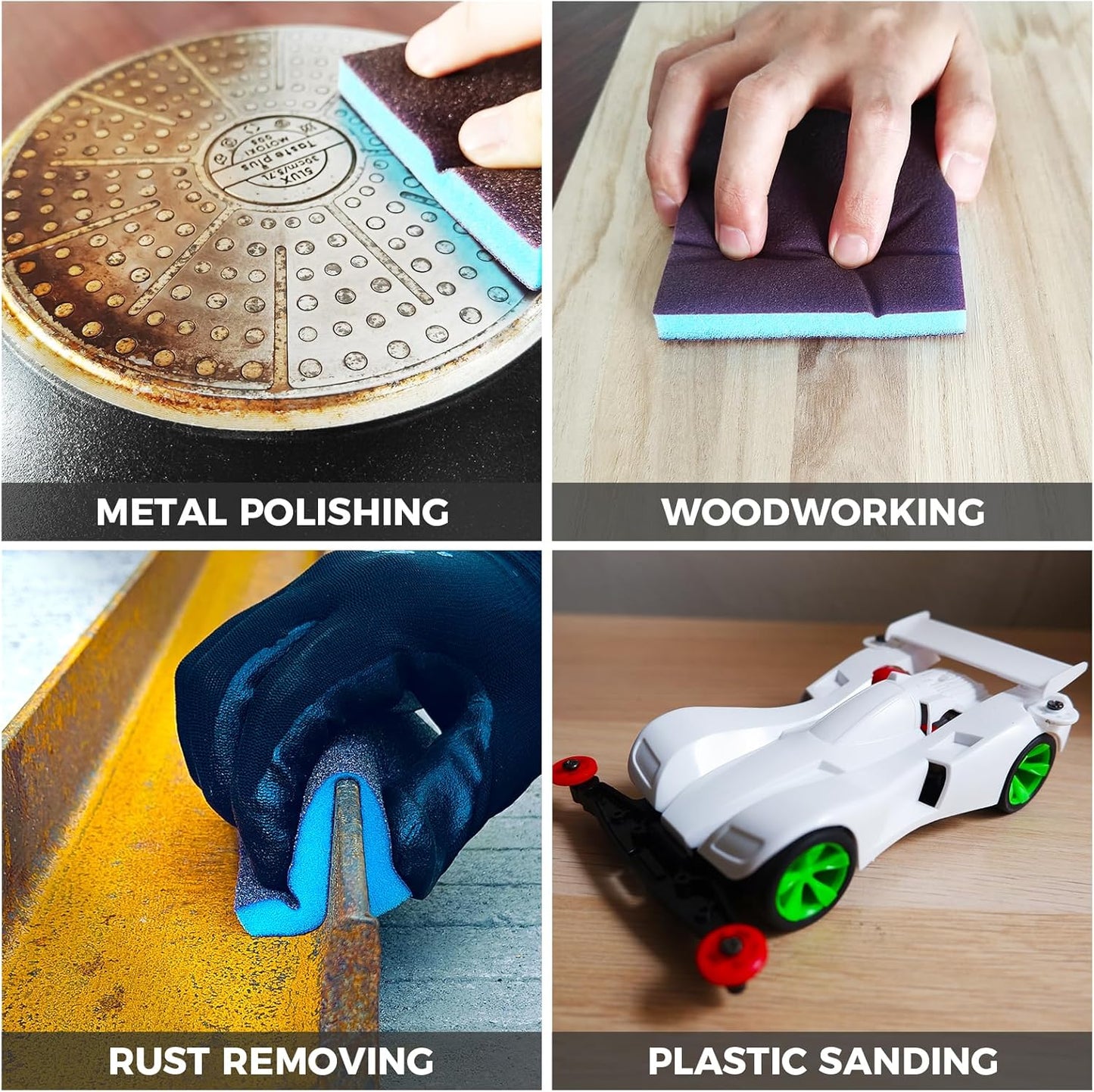 18pcs Sanding Sponge 180 grit Soft Sanding Block Washable and Reusable, Double-Sided Sponge Sanding Blocks Wet Dry Sandpaper Pad for Wood Metal FurniturePaint