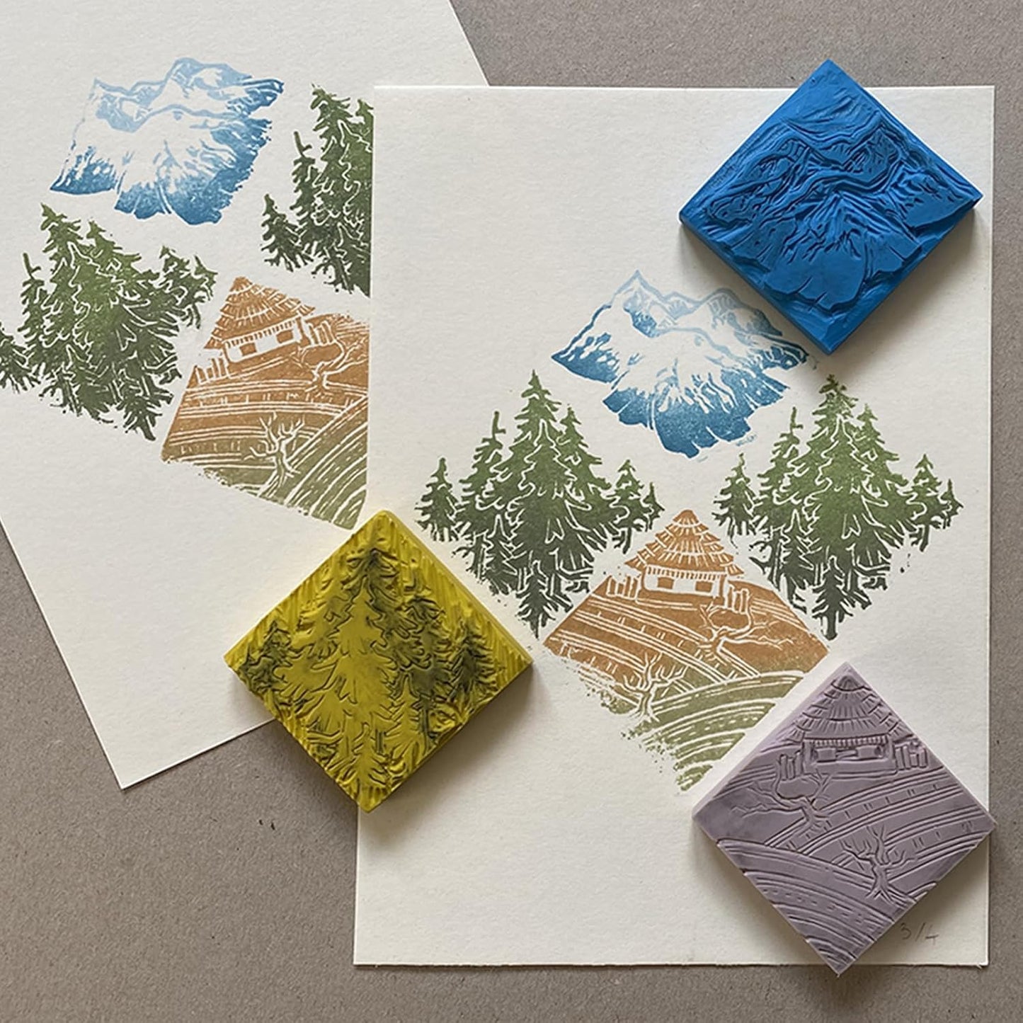 PATIKIL 24Pcs 2" Rubber Carving Blocks, Soft Linoleum Art Carving Block Round Crafts Stamp Making for Printmaking Stamps Carving Supplies, Pink