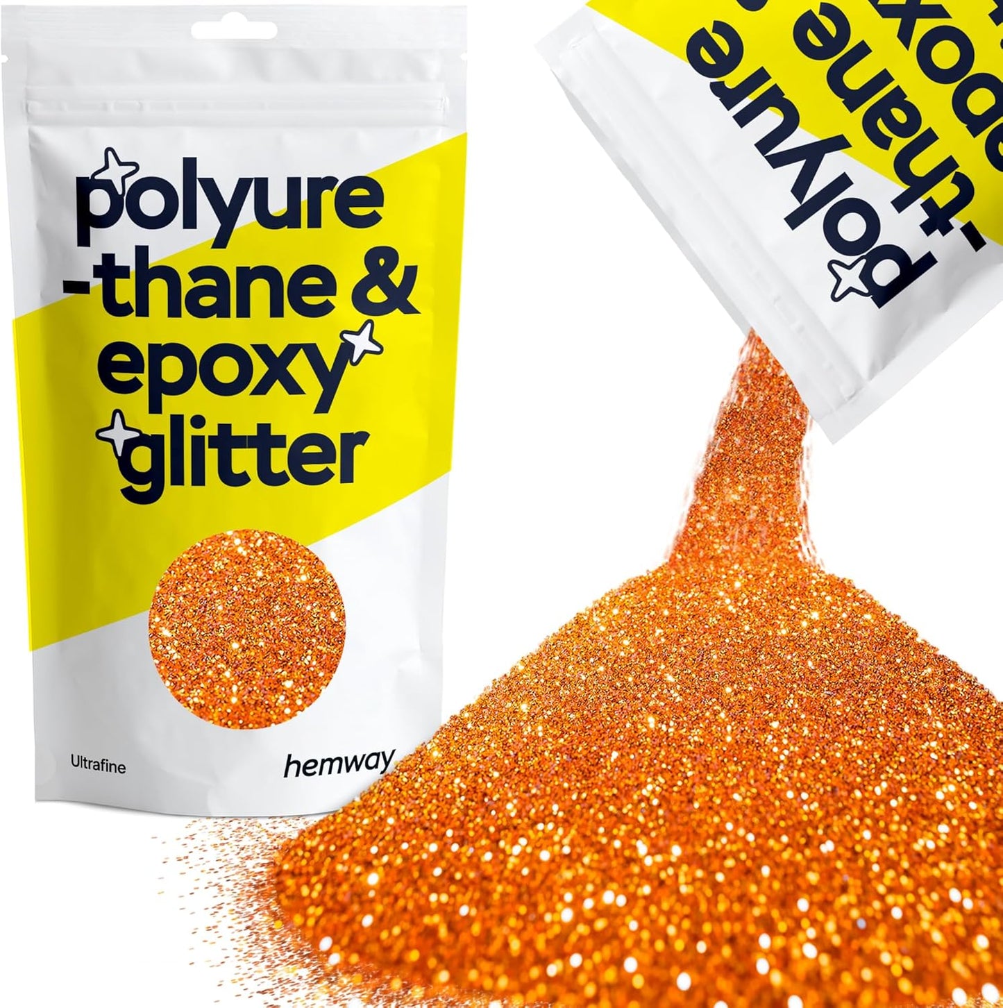 Hemway Polyurethane & Epoxy Glitter Metallic Crystal Flake Additive 100g for Halloween, Jewellery Making, Tumblers and Resin - Ultrafine (1/128" 0.008" 0.2mm) - Copper