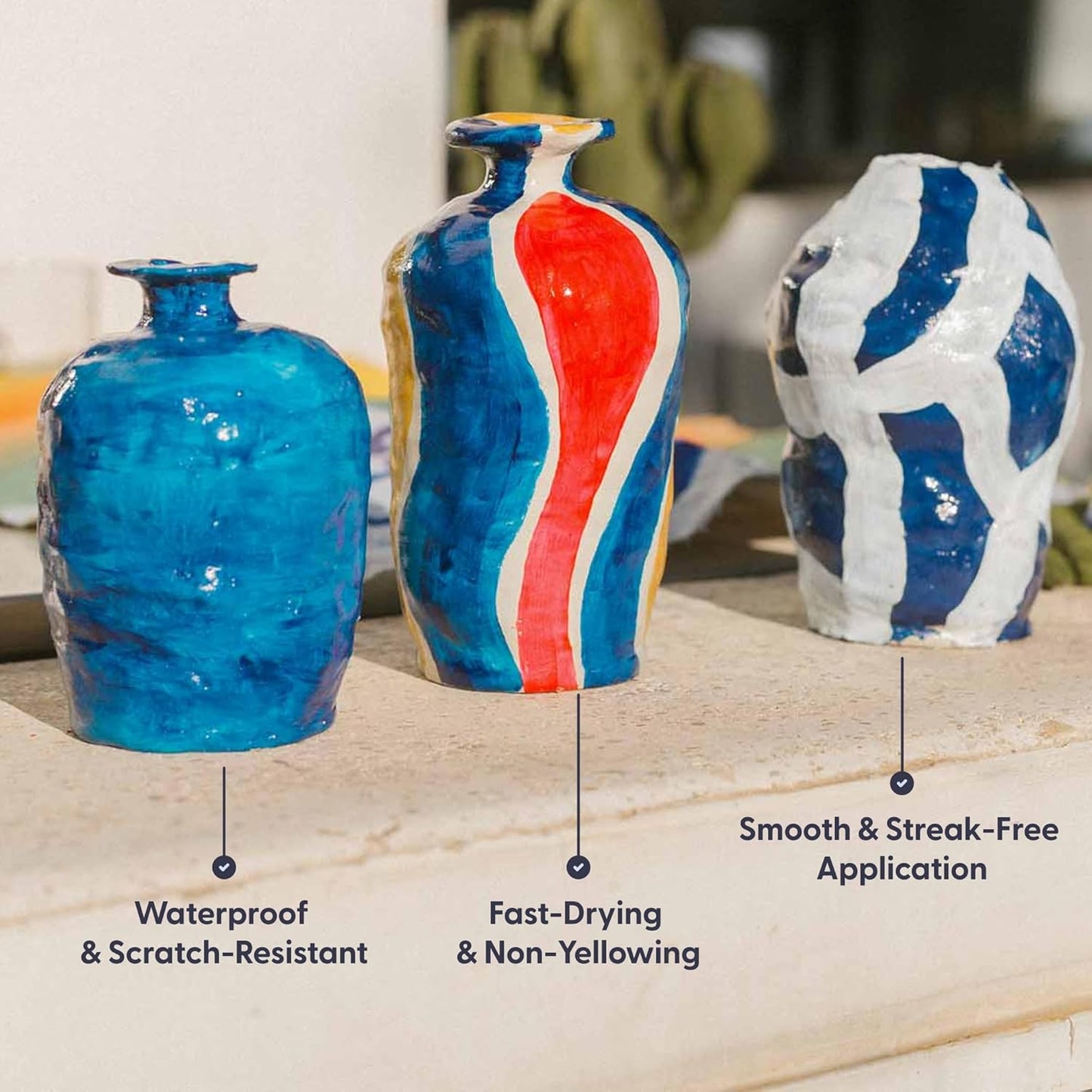 Sculpd Clear Glaze for Air Dry Clay and Acrylic Paint, Create Waterproof Pottery from Home, Scratch Resistant, Gloss Varnish