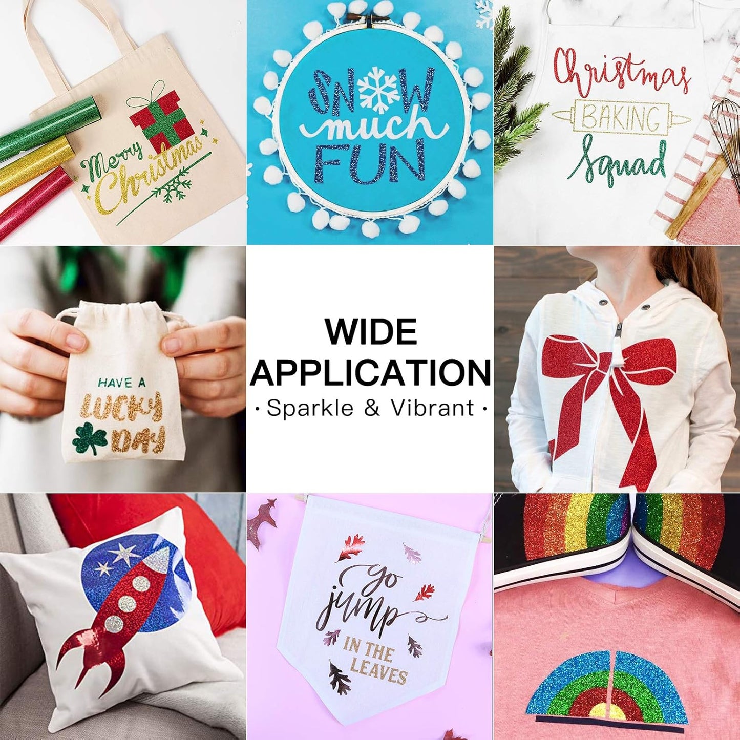 HTVRONT Blue Glitter HTV Heat Transfer Vinyl Rolls - 10" x 8ft Glitter HTV Vinyl for Shirts, Easy to Cut & Weed for Heat Vinyl Design