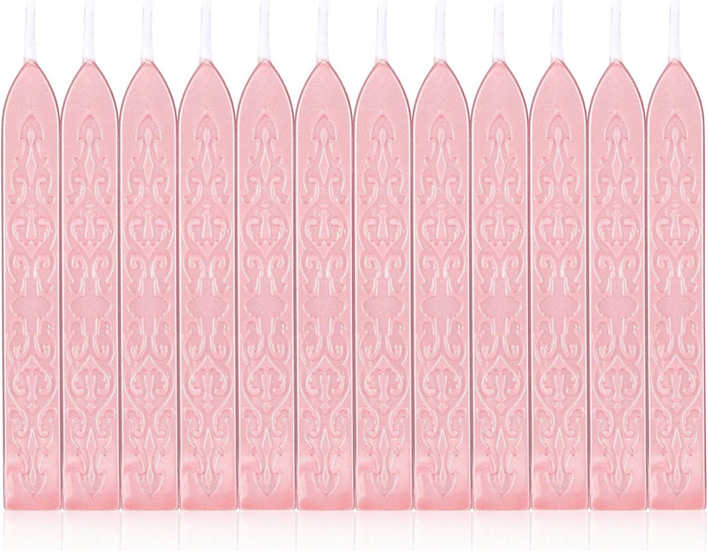 Yoption 12 Pcs Rose Gold Sealing Wax Sticks with Wicks for Wax Seal Stamp, Wedding Invitations, Gift Wrapping, Christmas