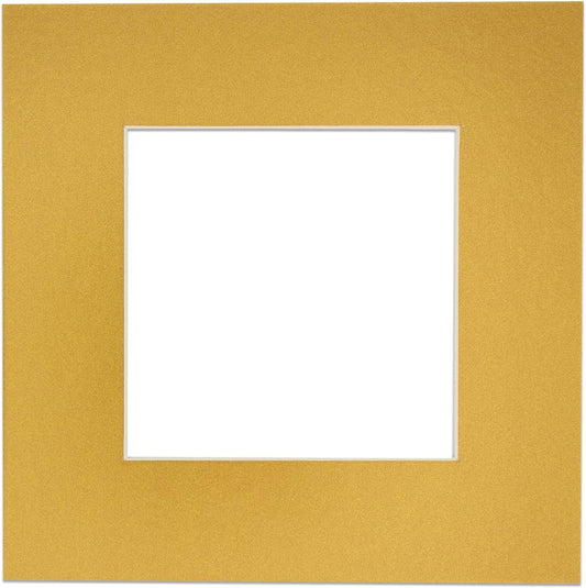 5x7 Mat for 8.5x11 Frame - Precut Mat Board Acid-Free Show Kit with Backing Board, and Clear Bags Metallic Gold 5x7 Photo Matte Made to Fit a 8.5x11 Picture Frame Matboard for Framing, Pack of 1 Mat