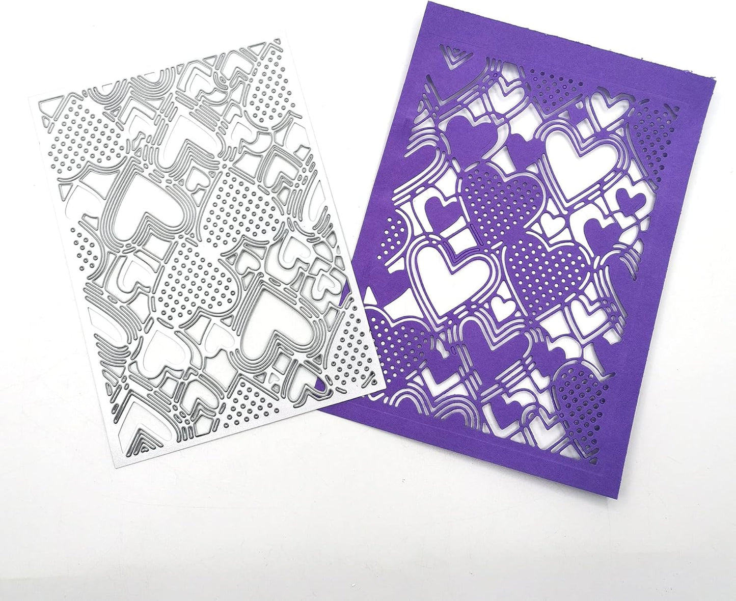 Love Heart Background Frame Cutting Dies,Valentine's Day Love Heart Die Cuts Metal Embossing Stencils Template Mould for Card Scrapbooking and DIY Craft Album Paper Card Decor