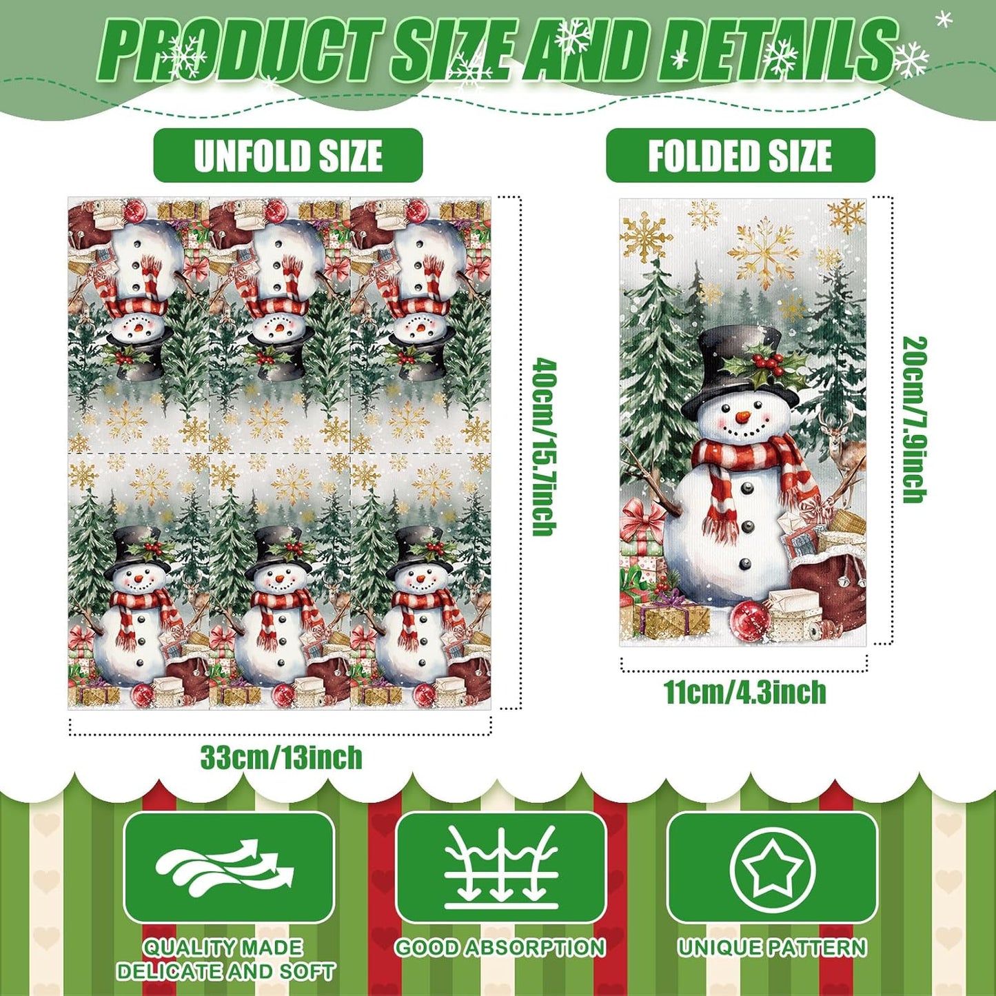 100 Pcs Christmas Guest Napkins 2 Ply Snowman Disposable Paper Napkins for Decoupage Snowflake Elk Xmas Tree Decorative Winter Christmas Cocktail Guest Hand Towel for Party Table Dinner Bathroom