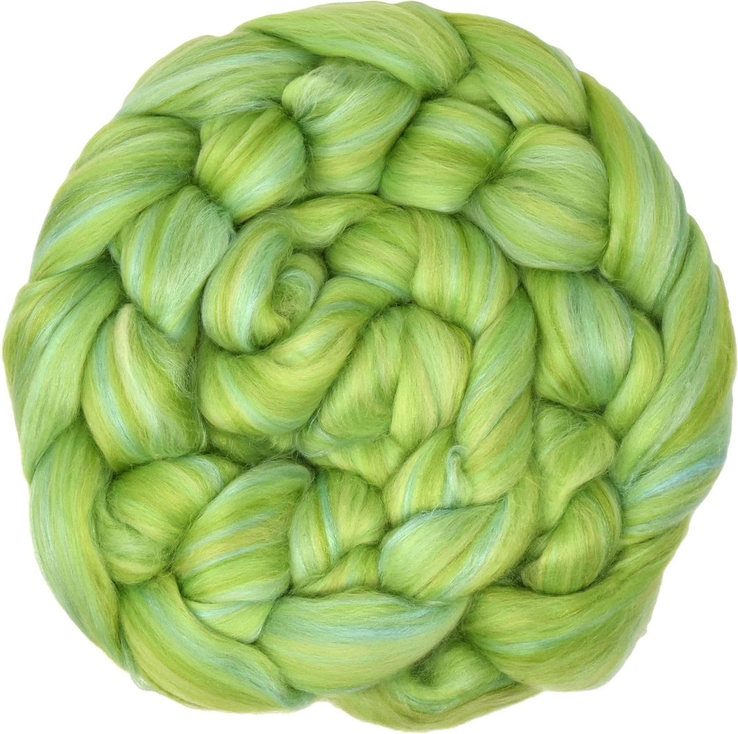 Merino Silk Luxe Tonal Designer Blend. Superfine Merino, Mulberry Silk, Tussah Silk. Top Roving for Spinning or Felting. Enchanted Forest 4oz