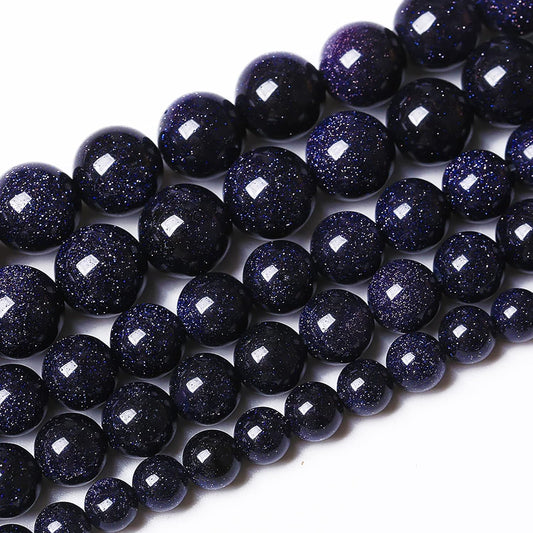 45PCS 8mm Blue Sandstone Gemstone Beads Beads Natural Stone Round Loose Beads for Jewelry Making DIY Bracelet Necklace 15" Inch