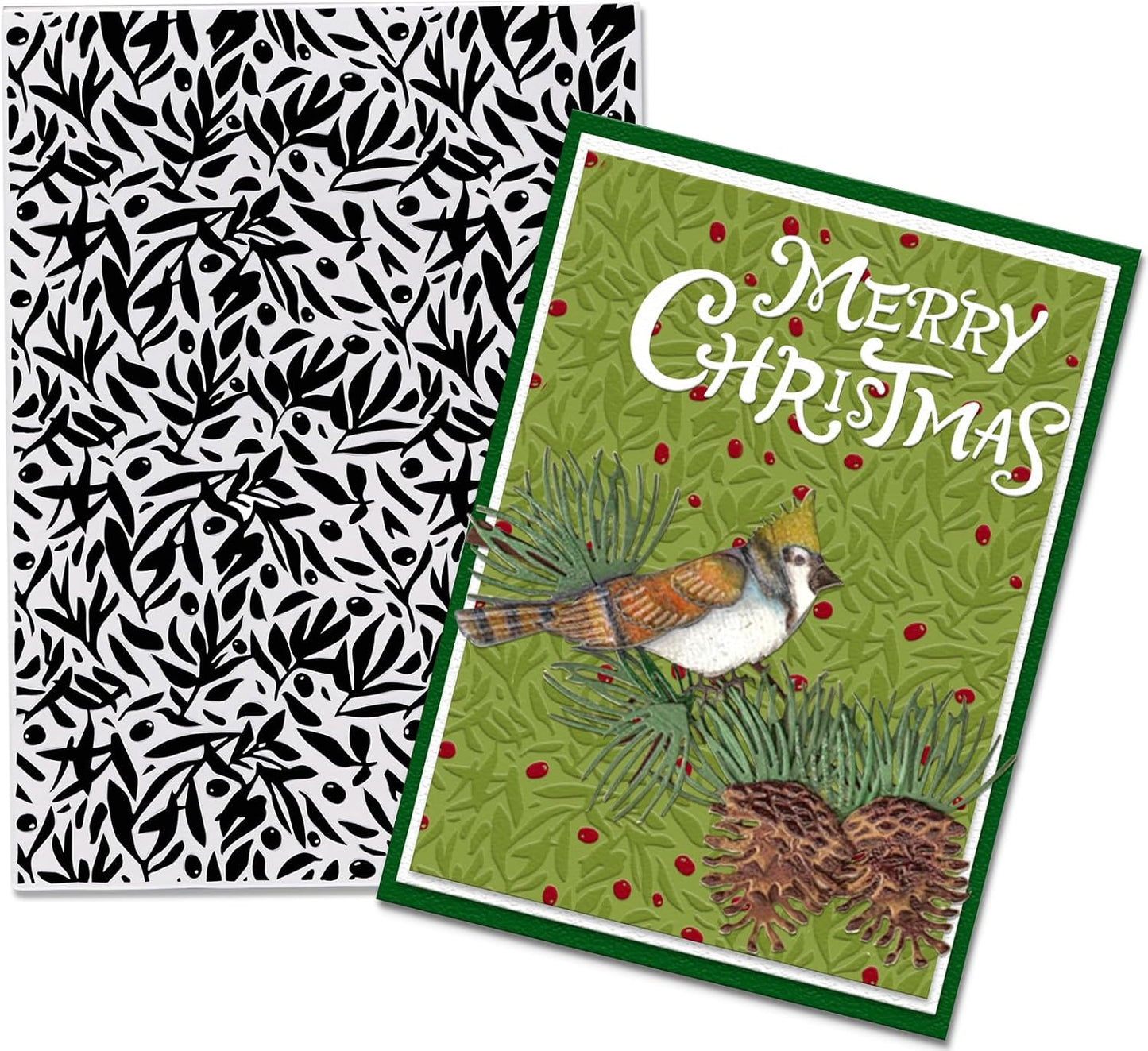 Glodecart Lawn Background Embossing Folder, Plastic Textured Impressions Special Pattern Grassland Leaves Embossing Folder Template for Card Making Scrapbooking Paper Craft Album Stamps DIY Décor