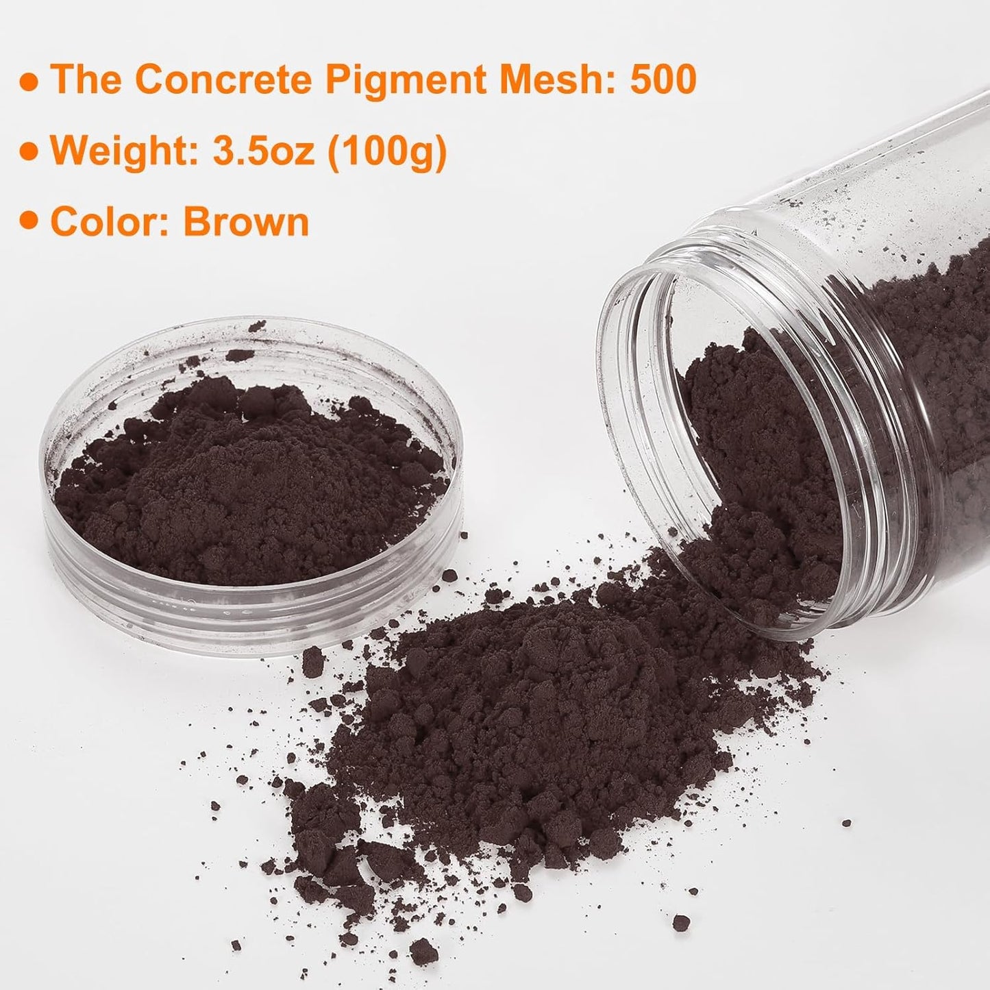 HARFINGTON Iron Oxide Powder Concrete Pigment 500 Mesh 3.5oz (100g) Iron Oxide Grout Pigment for Pastel Tile Paint Concrete Cement, Brown