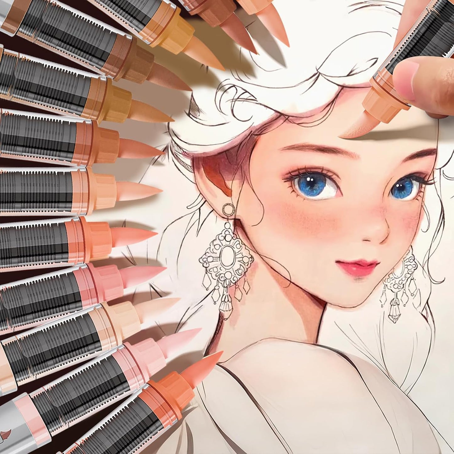 Woomer Acrylic Paint Markers Brush Tip 72 Colors, Water-Based No-Bleed Markers with Automatic Ink Control System, Waterproof Acrylic Paint Pens for Rock, Egg, Wood, Fabric, Glass, DIY Crafts