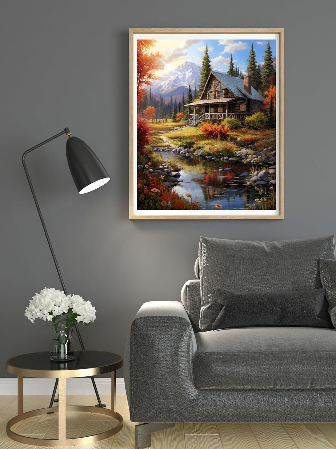 14CT Counted Cross Stitch Kits for Adults Mountain Flowers Advanced Stamped Cross Stitch Kits for Adults (Mountain 3)