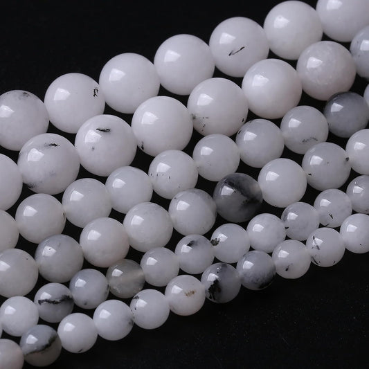 90PCS 4MM Black Rutilated Quartz Beads Round Loose Stone Beads for Jewelry Making DIY Energy Stone Healing Power Bracelet 15"