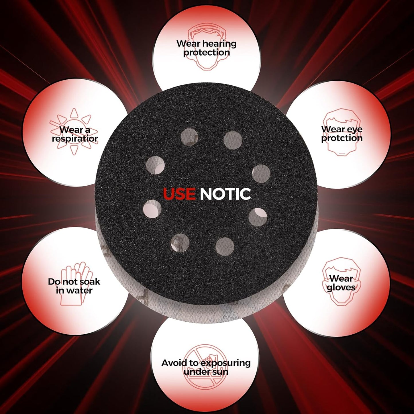 100PCS 5 inch Silicon Carbide Sanding Discs 240 Grit, Wet Dry Orbital 5 Sander Hook and Loop Sandpaper Disc, Best for Metal,Automotive,Wood Polishing