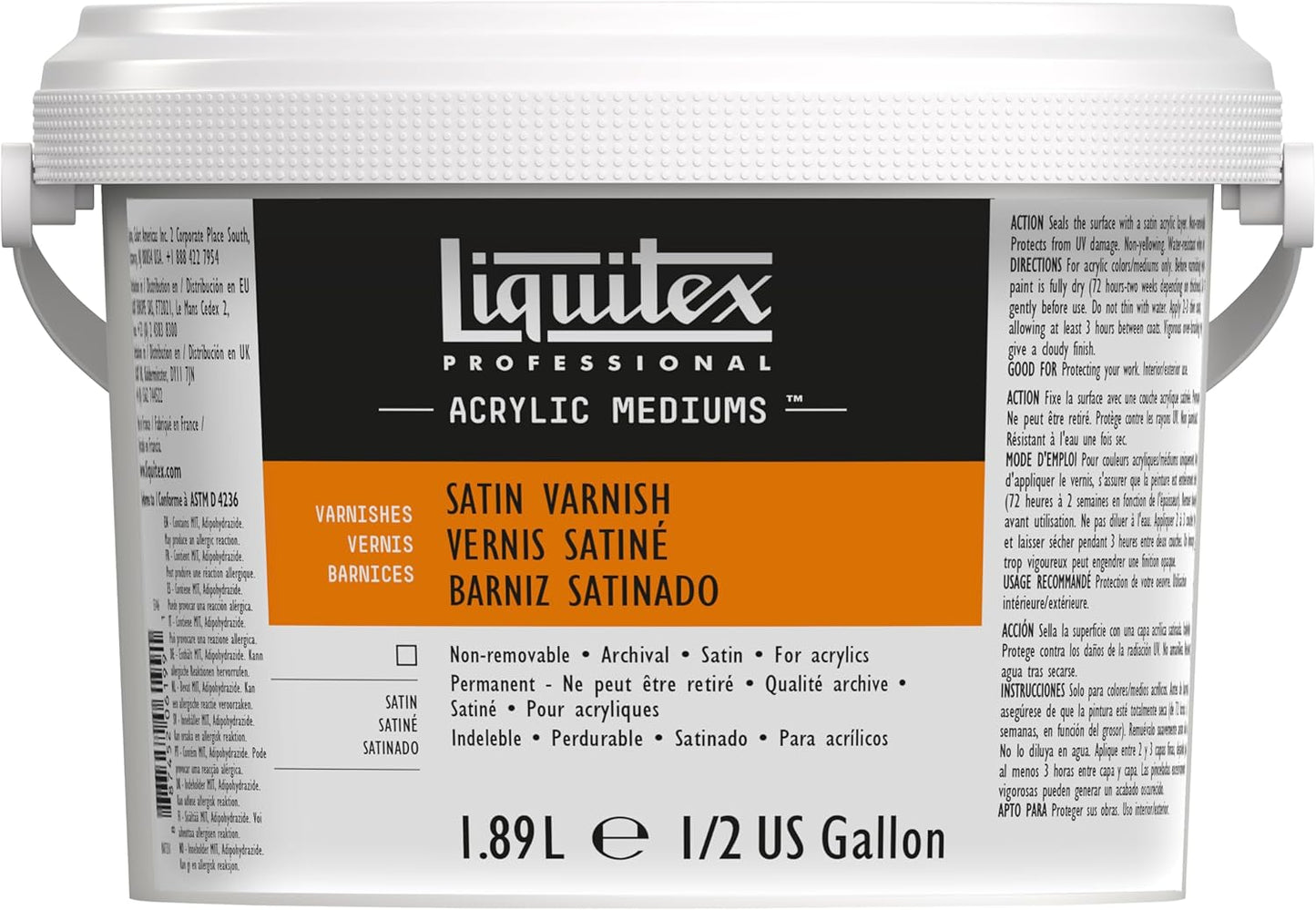 Liquitex Professional Satin Varnish, 1.89L (Half Gallon) Bucket