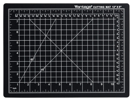 Dahle Vantage 10670 Premium Self-Healing Cutting Mat, 9"x12", 1/2" Grid, 5 Layers for Max Healing, Perfect for Crafts & Sewing, Black