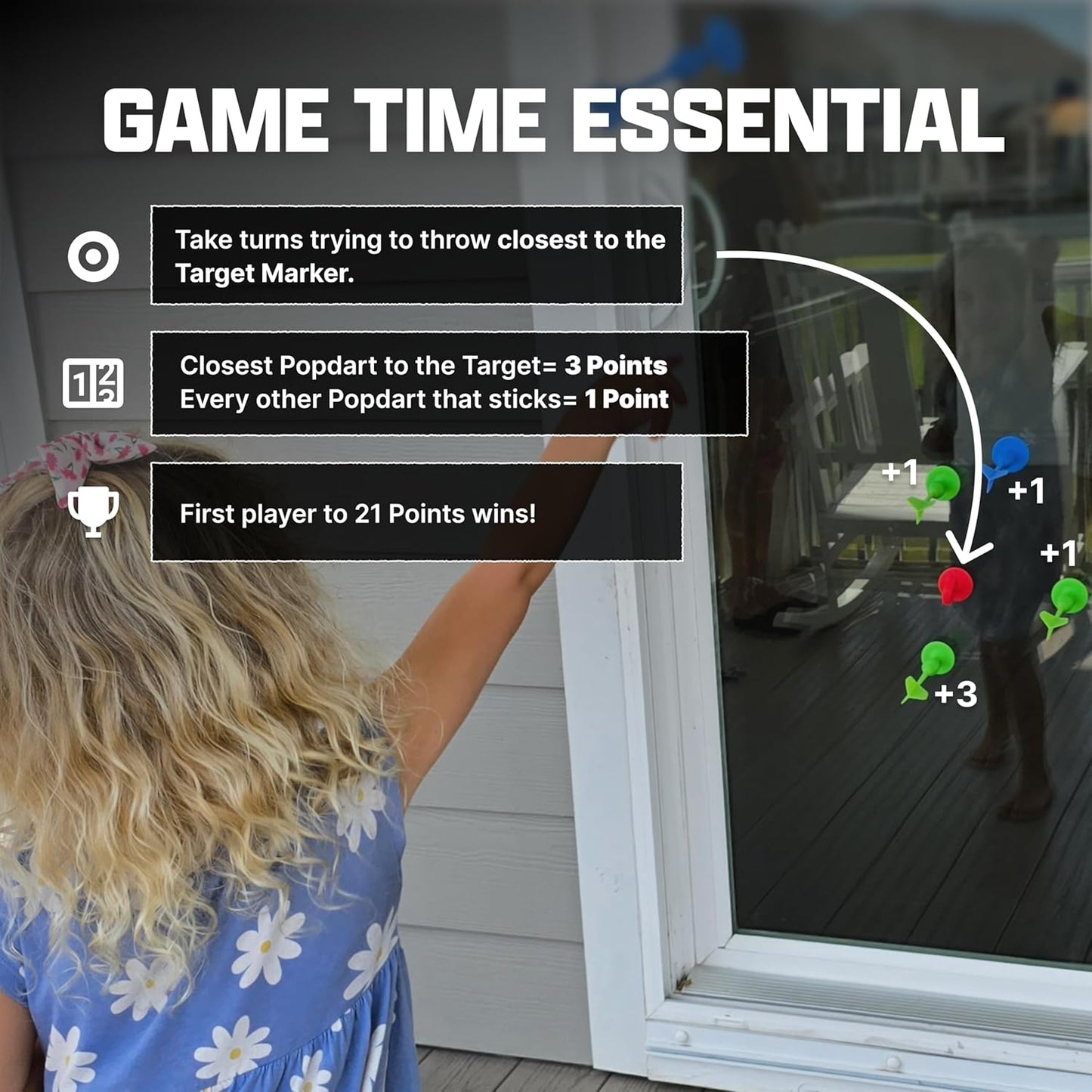 Popdarts Game Rookie Pack – Beginner-Friendly Suction Cup Dart Game for Kids, Families, and New Players | Indoor & Outdoor Target Toss Game | Fast Setup, Durable, Simple Rules, and Fun for All Ages!