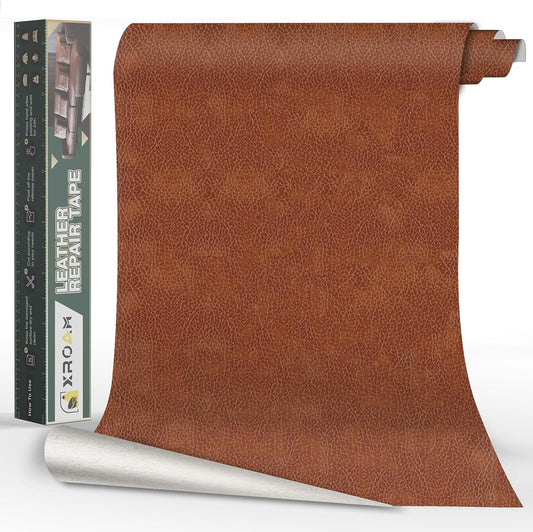 Leather Repair Tape, 23.6x79 inch Leather Patches for Furniture, Self Adhesive Leather Repair Patch for Sofas, Couches, Leather Covers, Seats, Chairs, Vinyl Repair Tape Retro Dark Brown