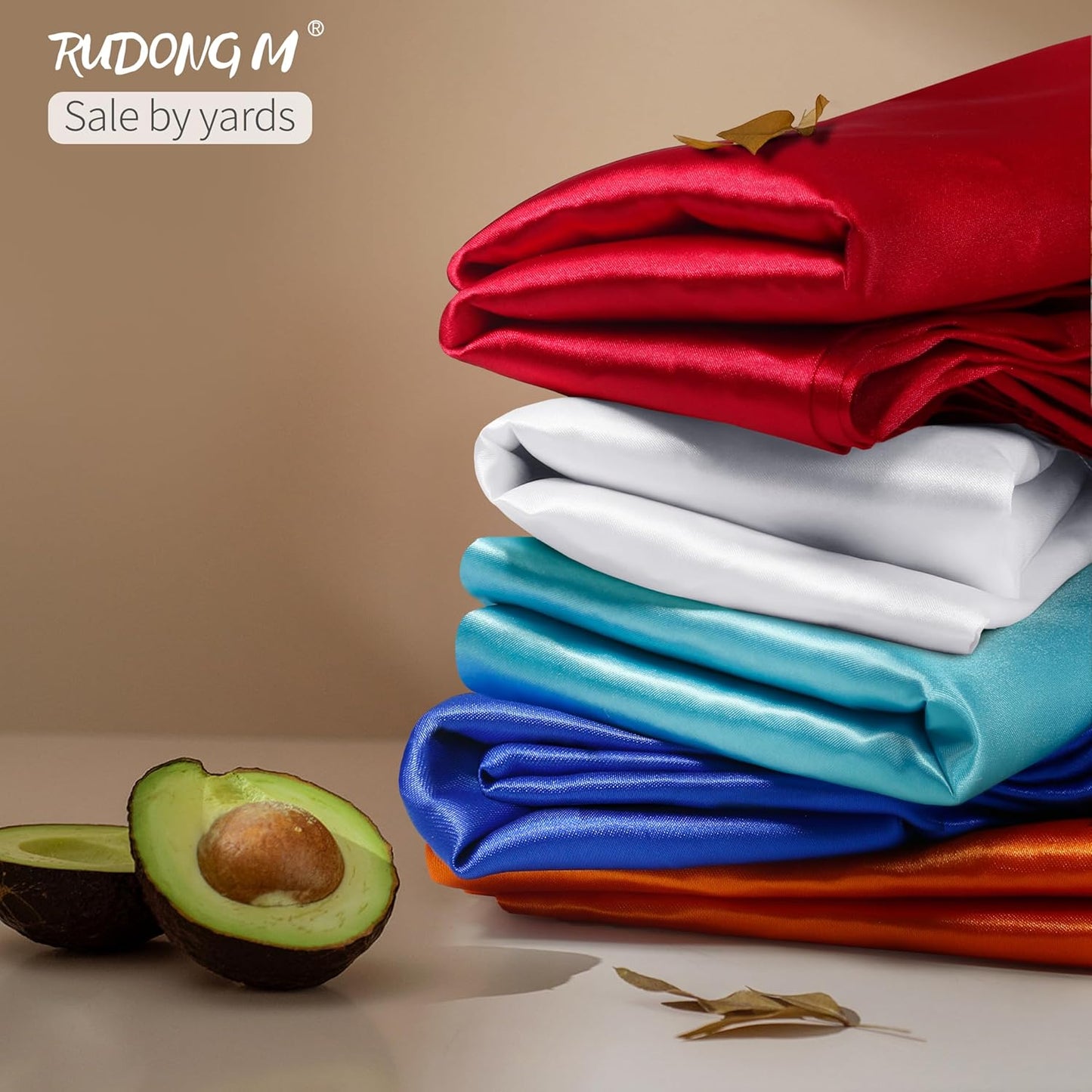 RUDONG M White Satin Fabric by The Yard, 1 Yard x 60 Inch Wide Silky Charmeuse Satin Fabric, Soft Satin Fabric for Wedding Decorations, Bridal Dress, Sewing, Accessories, DIY Crafts