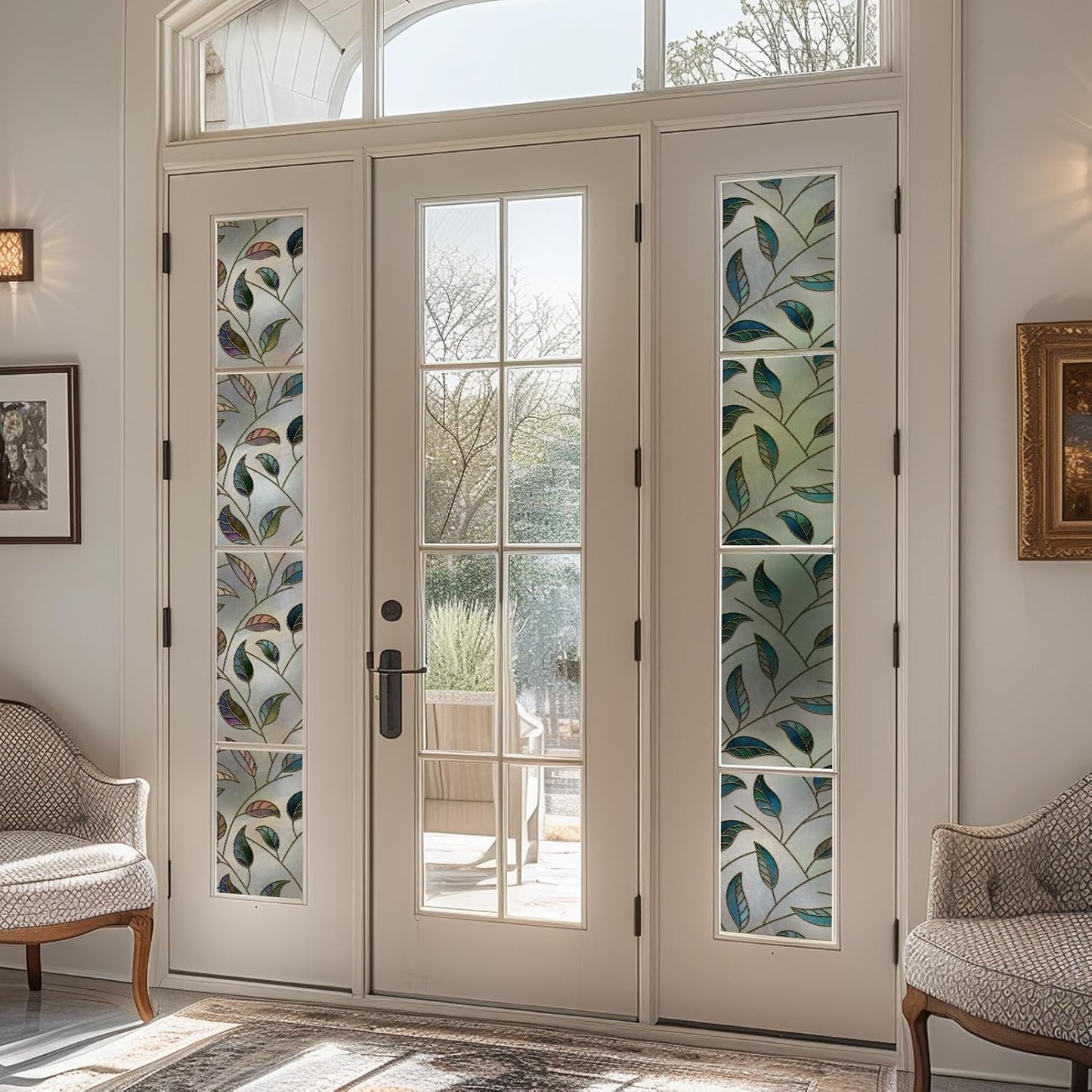 DKTIE Window Privacy Film Frosted Glass Static Cling UV Sun Blocking Heat Control Window Tint Day and Night Insulation Home Bathroom Door Decorative (S166, 23.6'' x 118.1'')