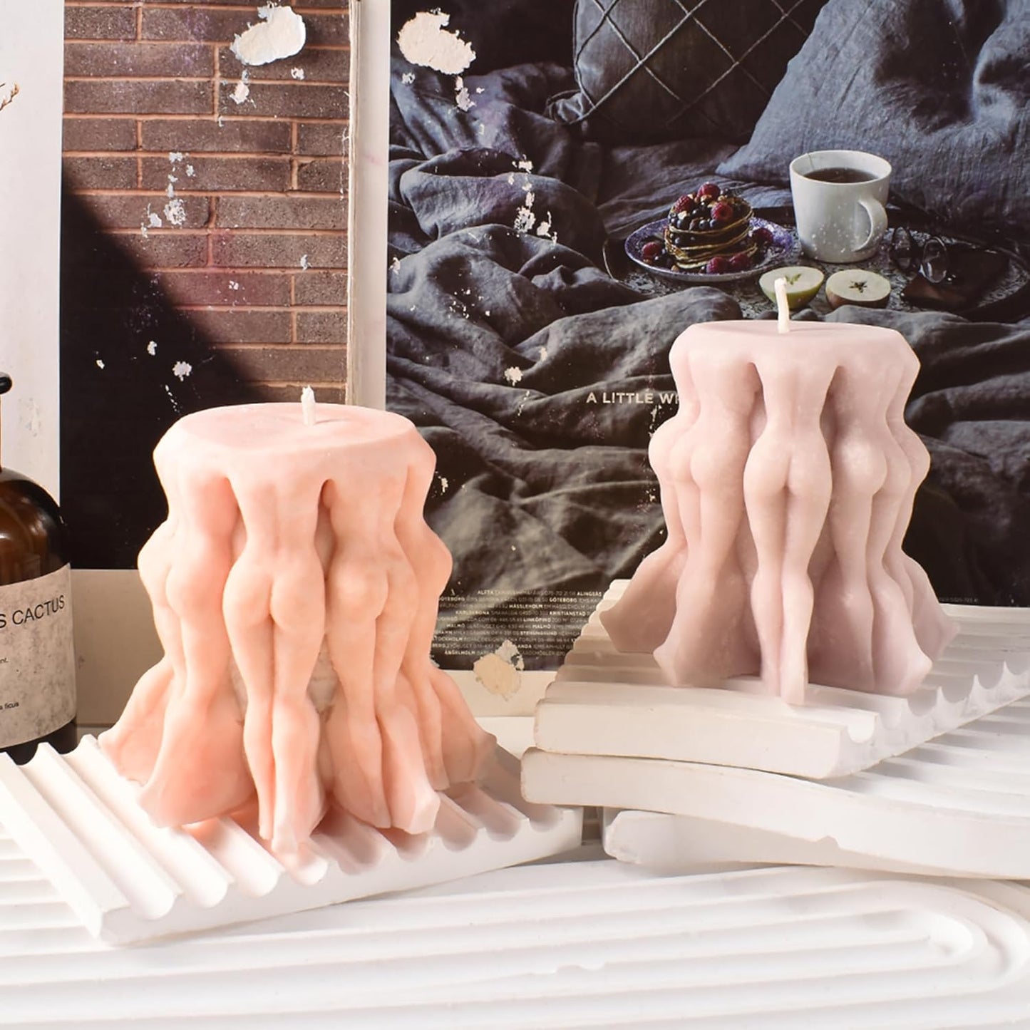Cylinder Wave Rotation Body Soap Resin Casting Resin Making Molds Silicone Mold for Candle Home Decorate 3D Animal Mold Candle Making Mold