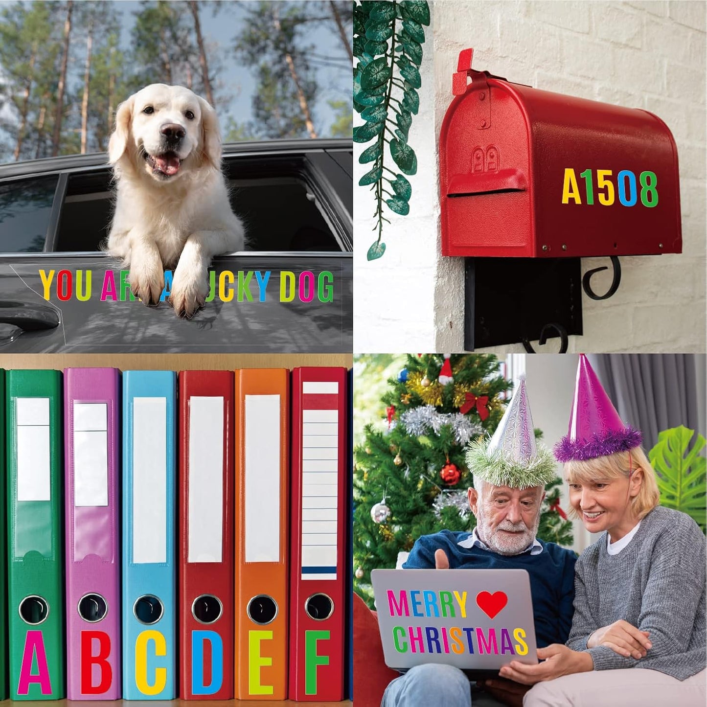 318Pcs 2inch Vinyl Letter & Numbers Stickers, Large Stick on Alphabet for Bulletin Board, Scrapbooking,Mailbox, House, Door, Wall,Scrapbook, Wall, Waterproof self Adhesive (Multi Color)