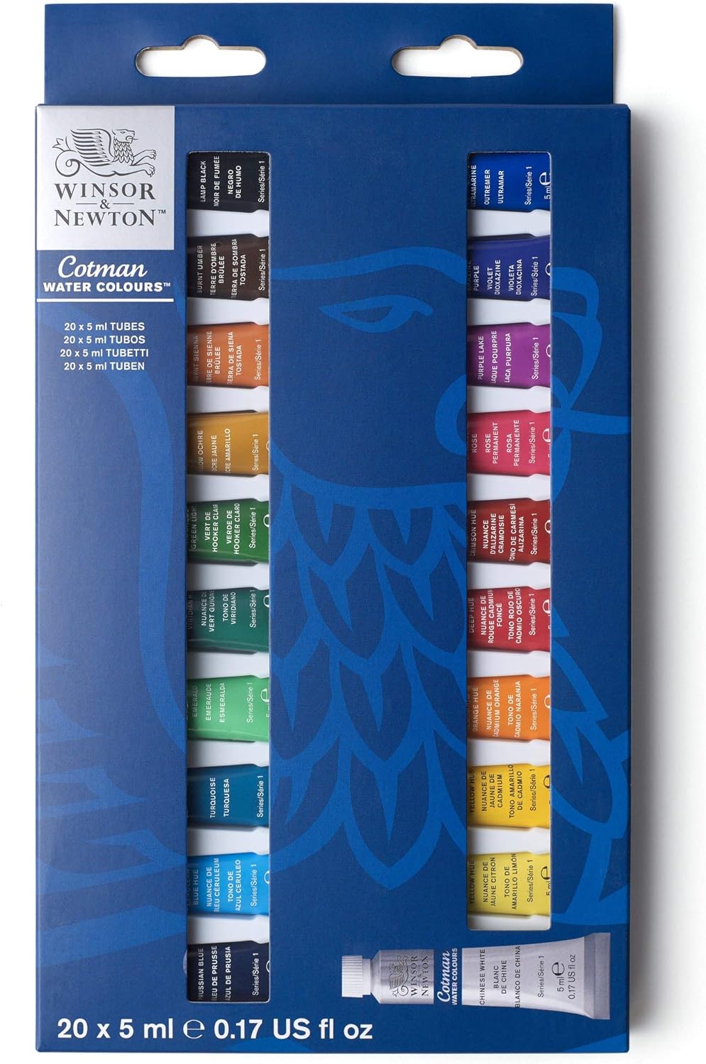 Winsor & Newton Cotman Watercolor Paint Set, 20 Colors, 5ml (0.17-oz) Tubes