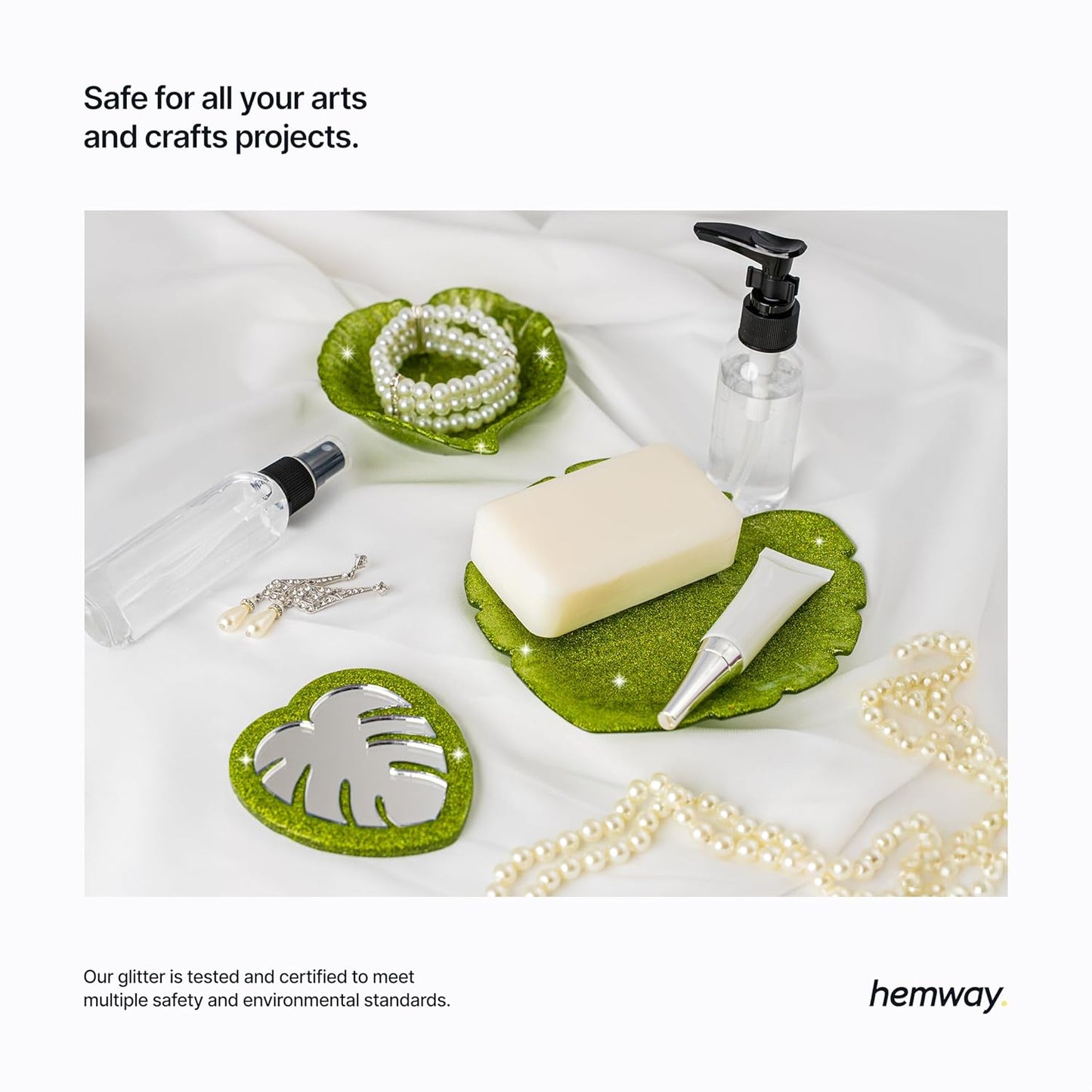 Hemway Polyurethane & Epoxy Resin Glitter for Arts, Crafts, Tumblers, Flooring, Woodwork, Decorating and Resin Projects 100g - Lime Green Holographic