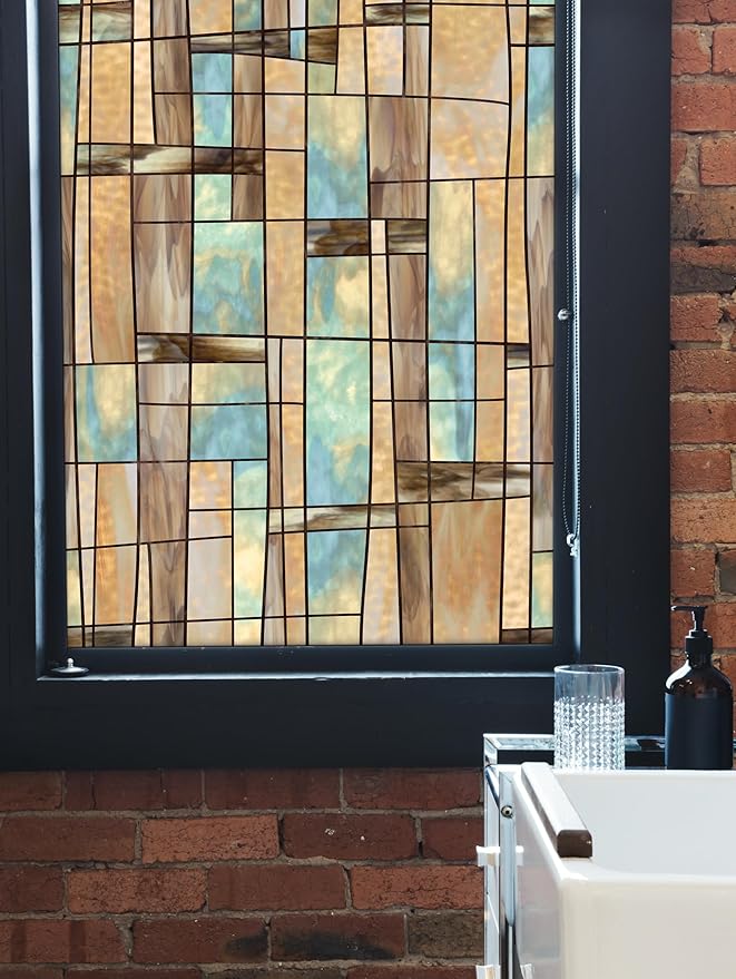 Artscape City Lights | Privacy Window Film with Vibrant Colored Pattern | Non-Adhesive & UV Protection | Easy to Apply & Removable | 24 x 36 Inches | Made in USA