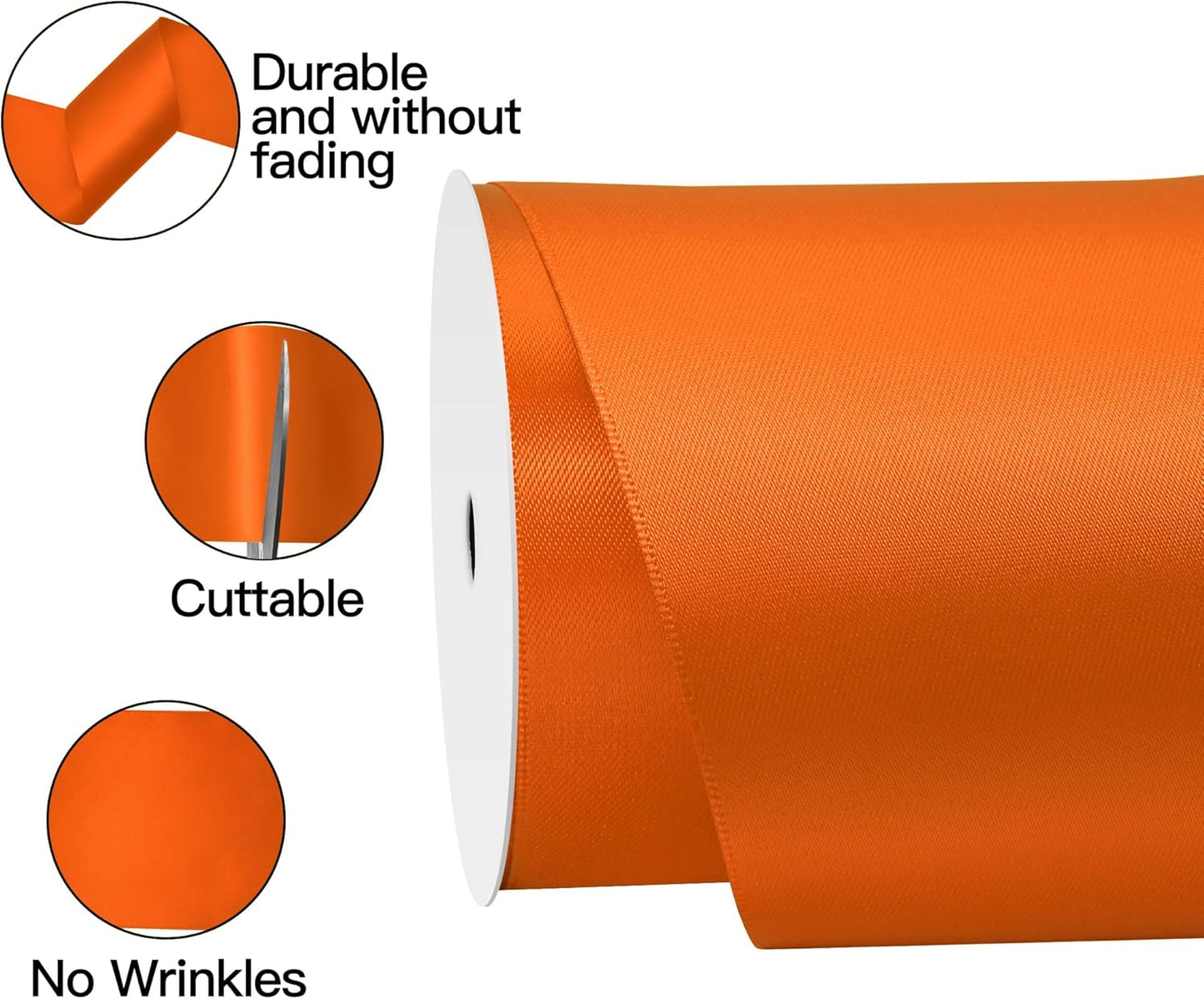 Torrid Satin Ribbon 4 Inch X 15 Yards Solid Color Double Faced Ribbons Perfect for Crafts Wedding Decor Bow Making Arts Sewing and More