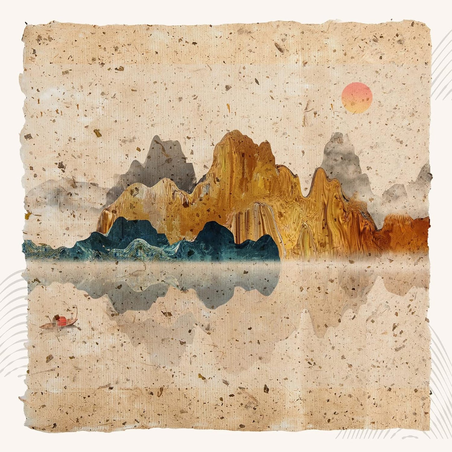 Henoyso 60 Pcs 16 x 12 Inches Mulberry Rice Paper, Handmade Decoupage Paper Sheets, Vintage Washi Carfts DIY Painting for Calligraphy Drawing Writing Scrapbooking Art Supplies