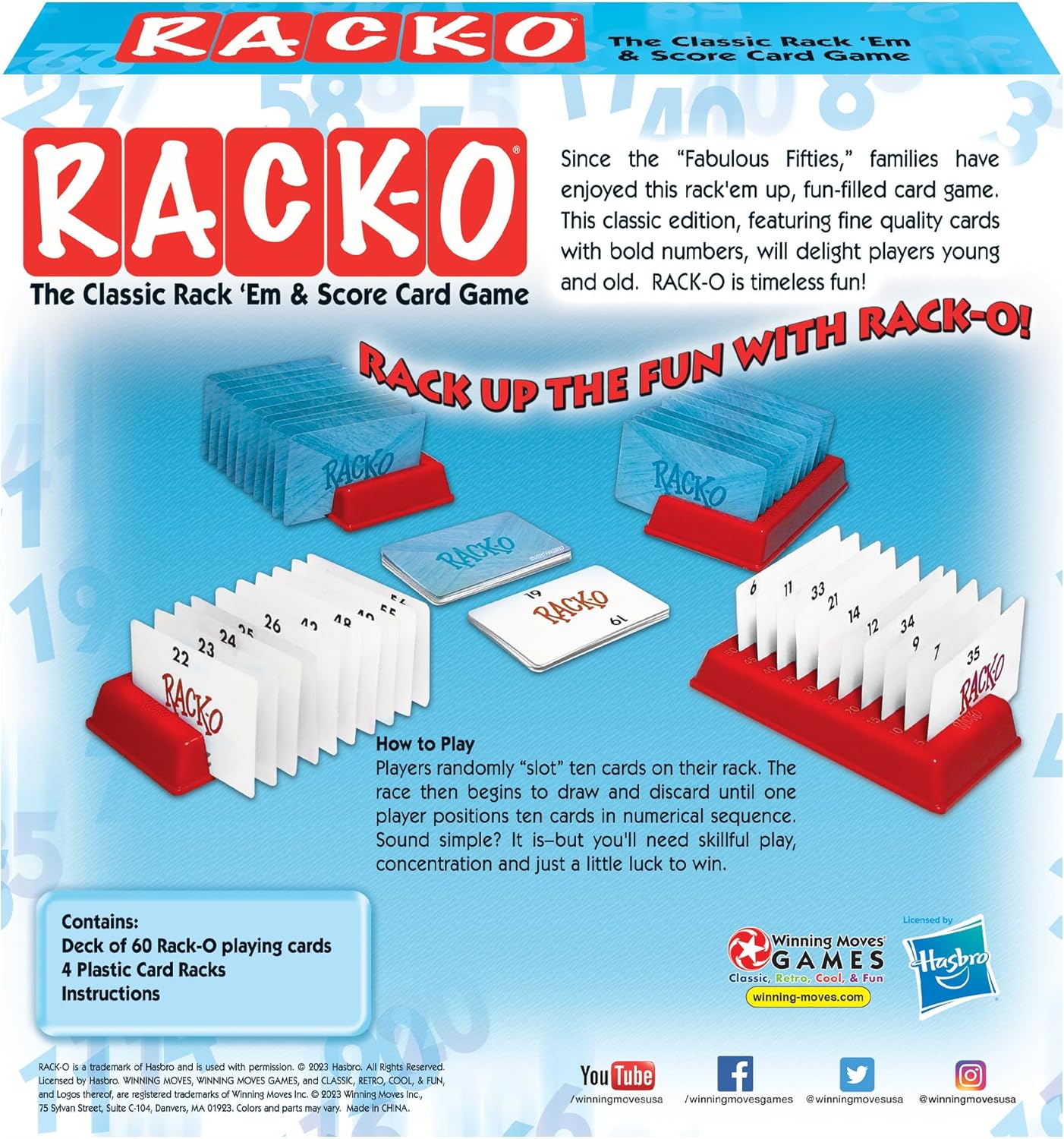 Winning Moves Rack-O Retro Game Games USA, Classic Tabletop Game Enjoyed by Families Since The 1950's! Ages 8+, 2-4 Players (6122)
