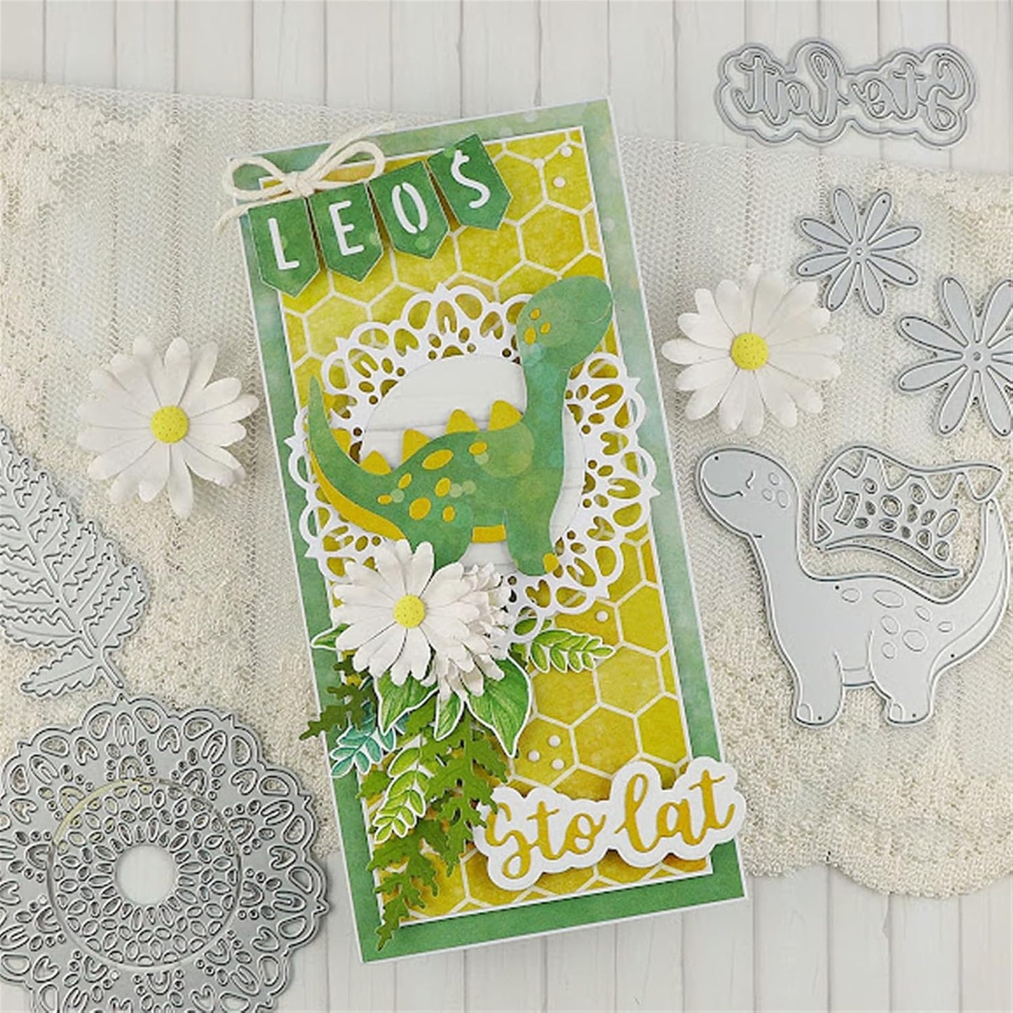 Cutting Dies Metal Stencils Scrapbooking Tools DIY Embossing Template for Paper Card Making Album Arts Crafts Supplies (Daisy Flower Set-9.4x8.4cm)