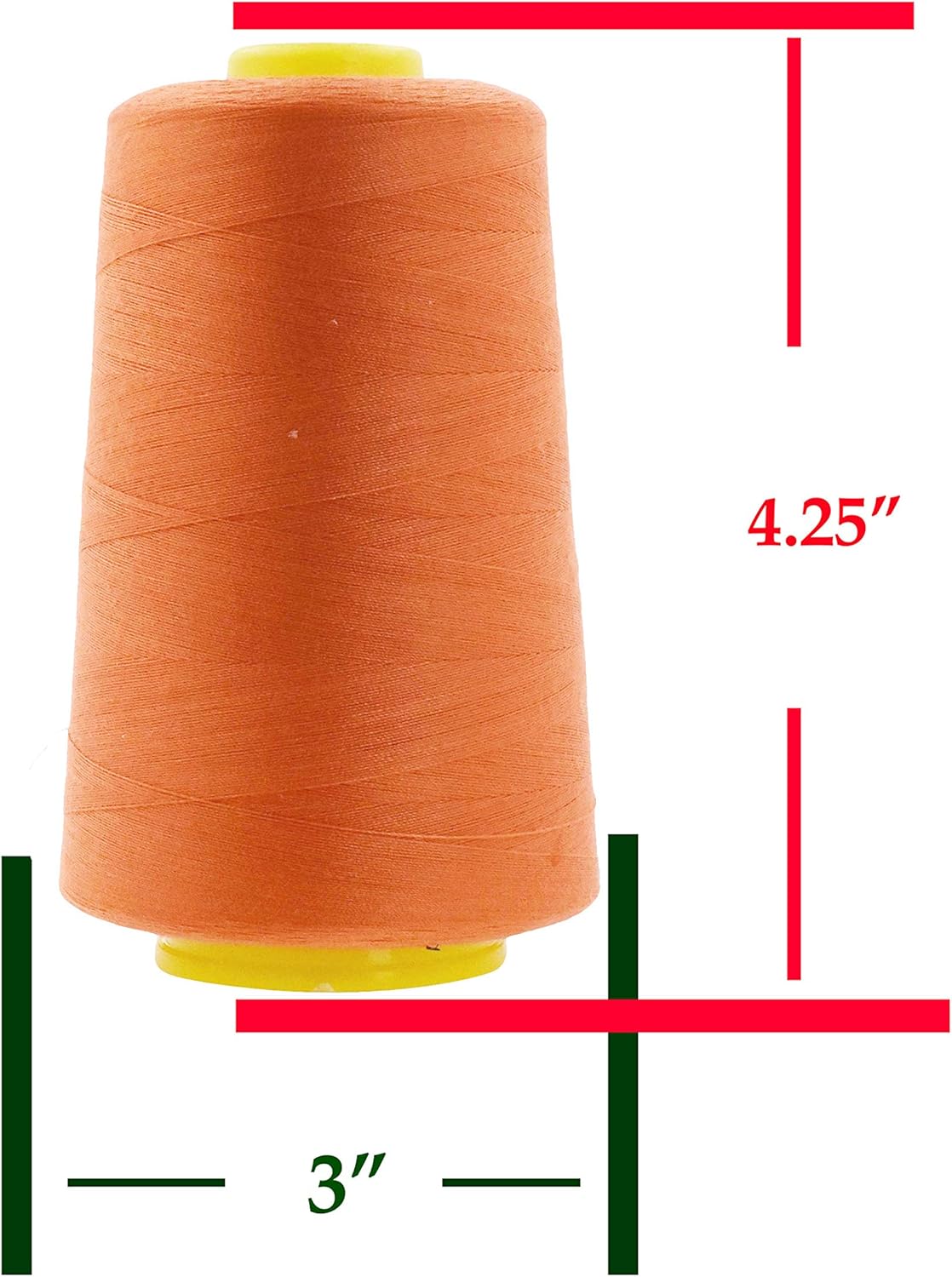 Mandala Crafts 4 Pack of Serger Threads Cones Spools - 20S/2 24000 Yards Polyester Orange Threads for Sergers Machine and Overlock Quilting Sewing Machine