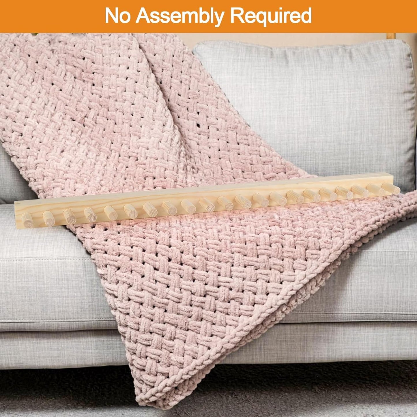 QWM 72“ Chunky Blankets Loom Knitting Looms Long Installation Free and Adjustable Foldable Portable Extra Loom Large 38,48,60, 72,84,96 Inch