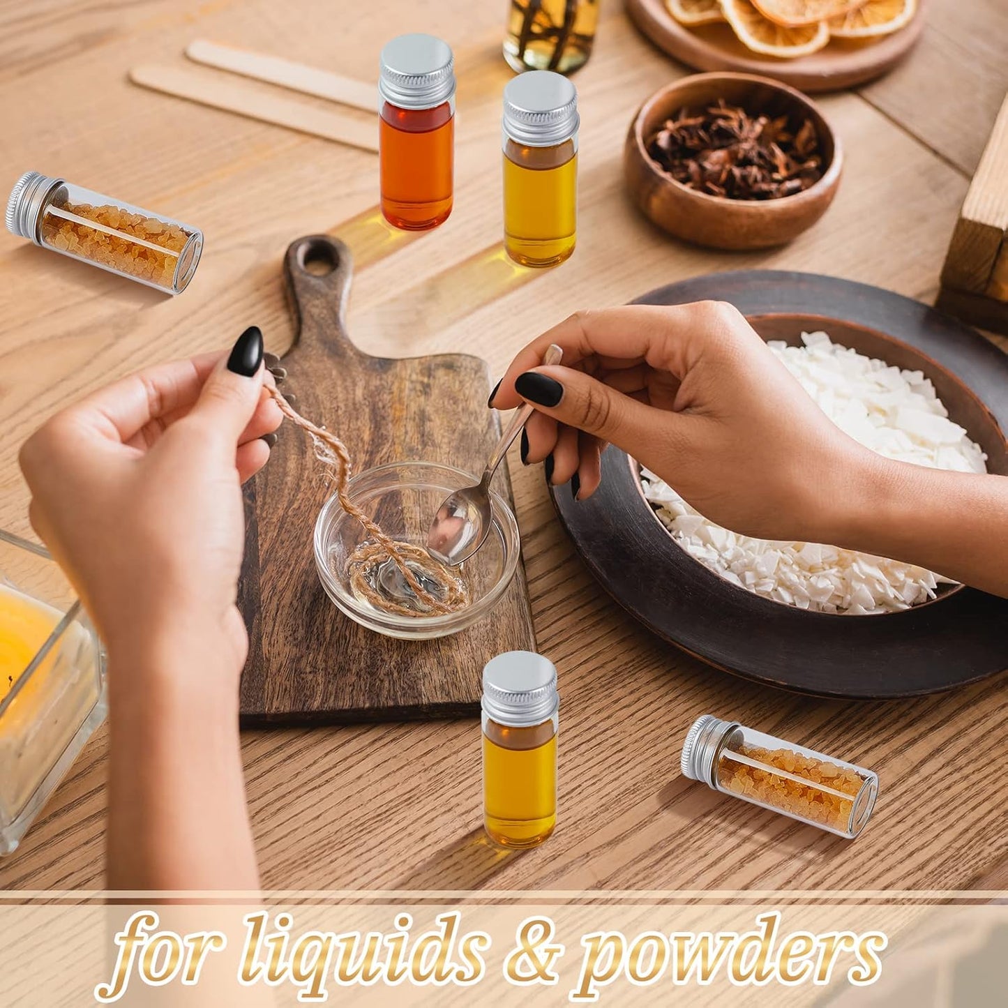 100 Pcs Small Clear Vials Spice Mini Jars with Lids Mini Glass Bottles with Screw Aluminum Metal Caps Tiny Jars Sample Containers for Powder Cream Cosmetic Jewelry Wedding (10 ml,Silver Caps)