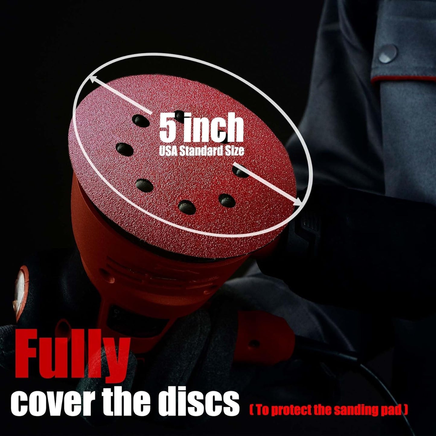 Sanding Disc 5 Inch 8 Hole, 100 Pcs Orbital Sanding Discs Hook and Loop, Sandpaper for polishing and Grinding, 1000 Grit Sand Paper for Random Orbital Sander